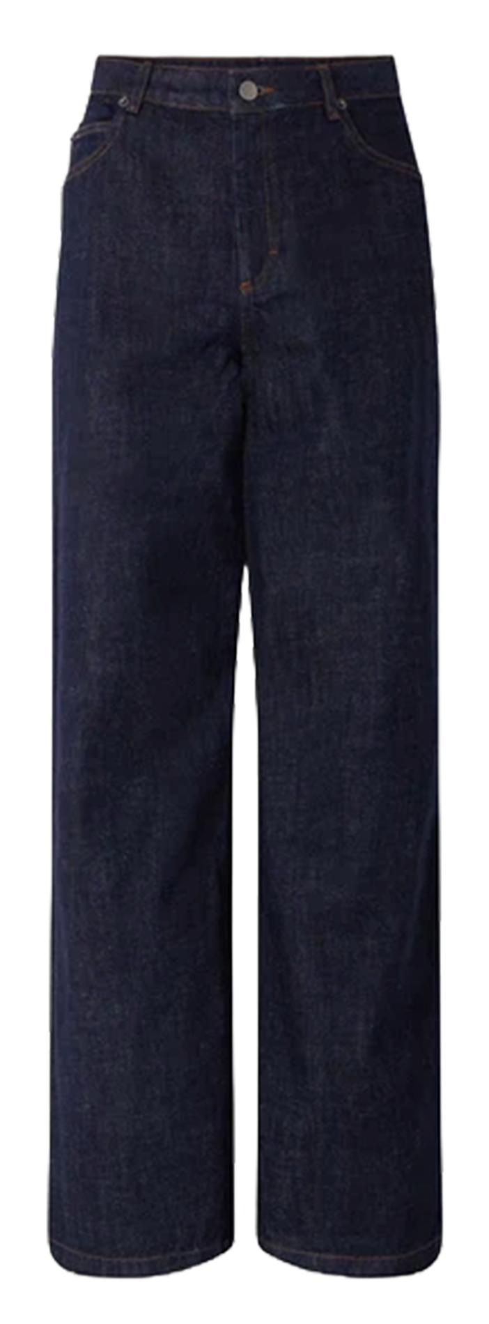 Rechte raw denim jeans met medium hoge taille SOEUR Blauw