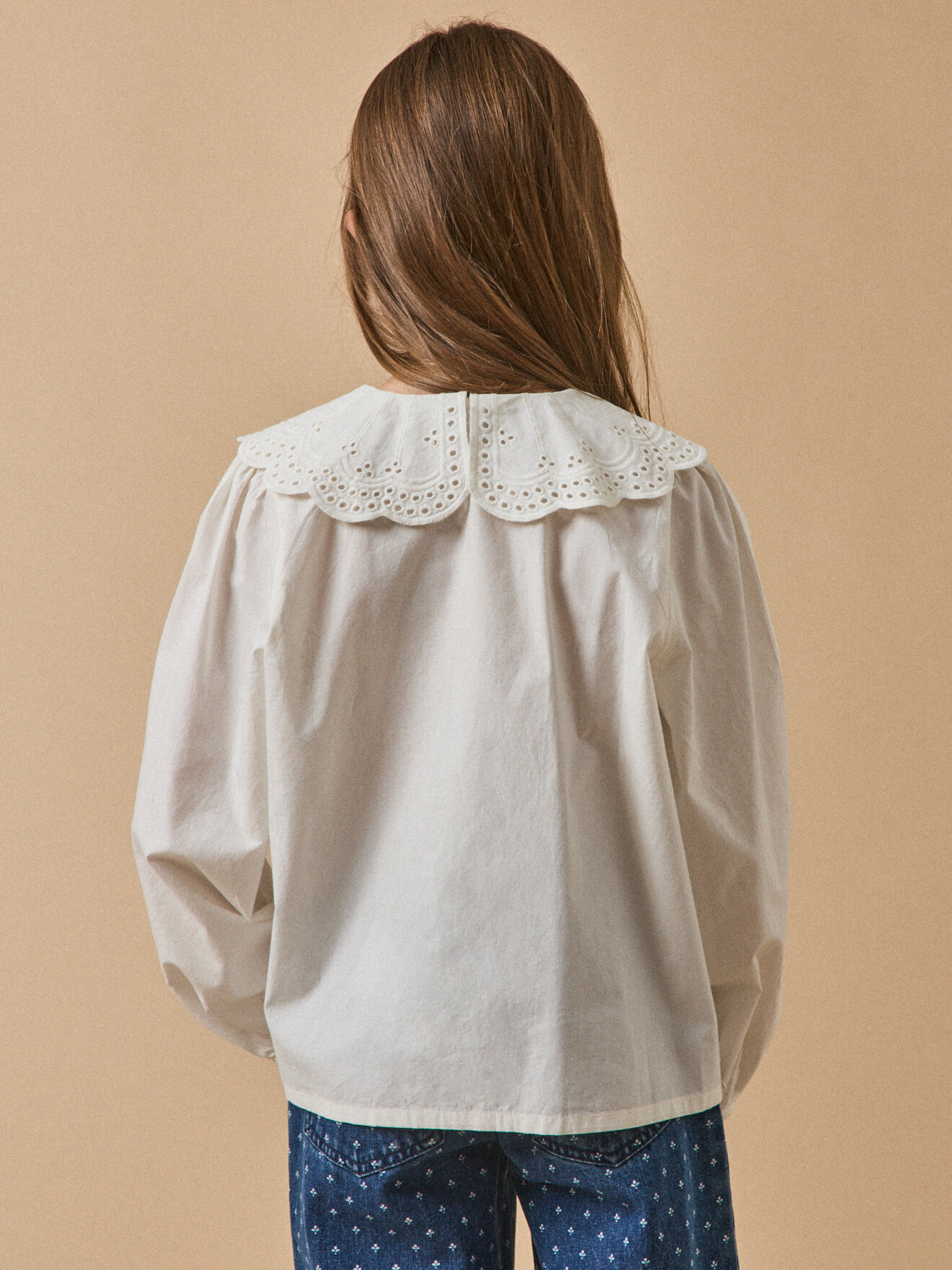 Maxi collar blouse CYRILLUS White