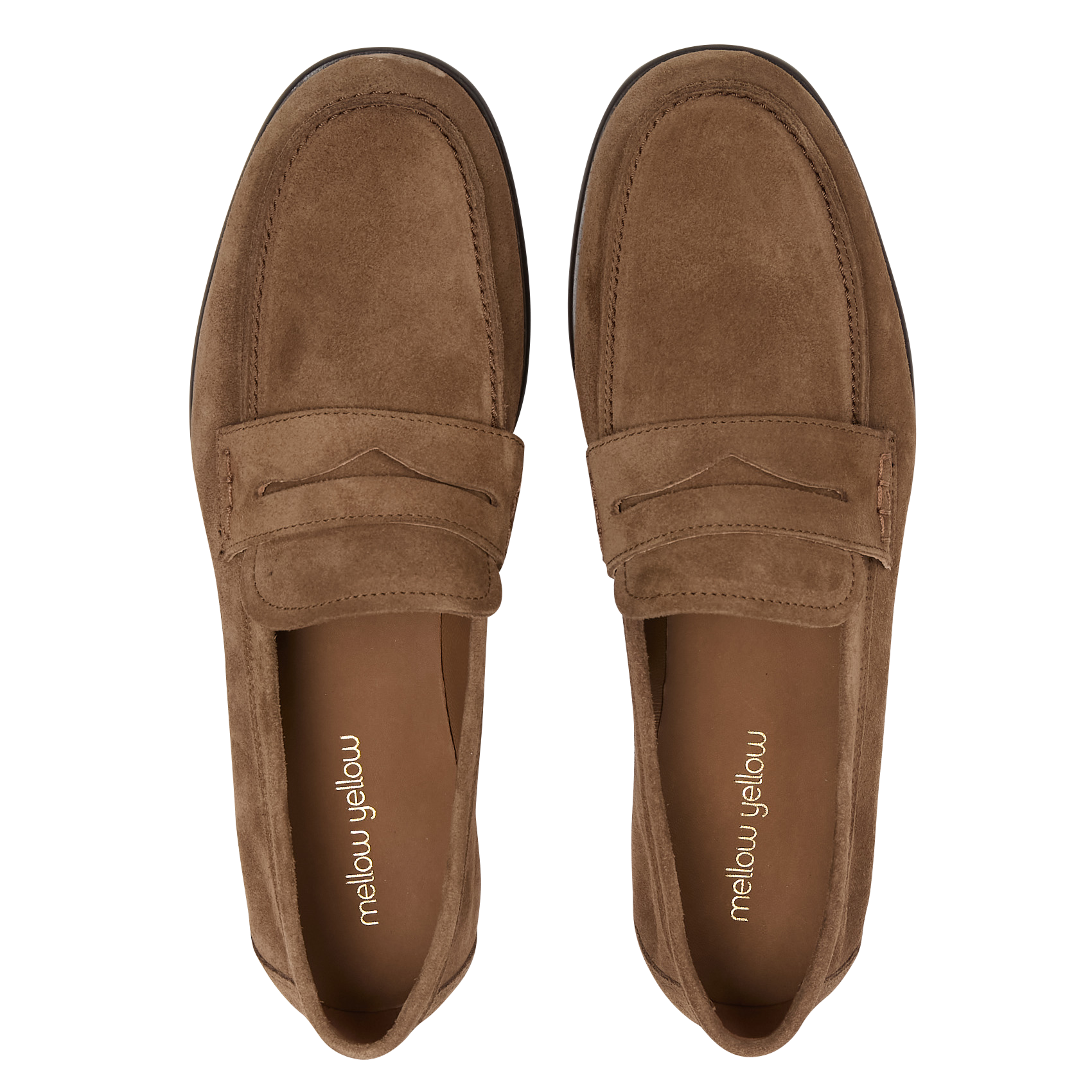 Solid suede leather moccasins MELLOW YELLOW Brown