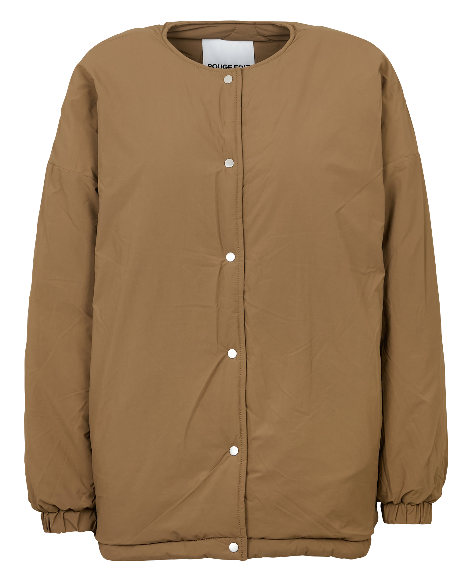 Veste ample col rond matelassée ROUGE EDIT Marron