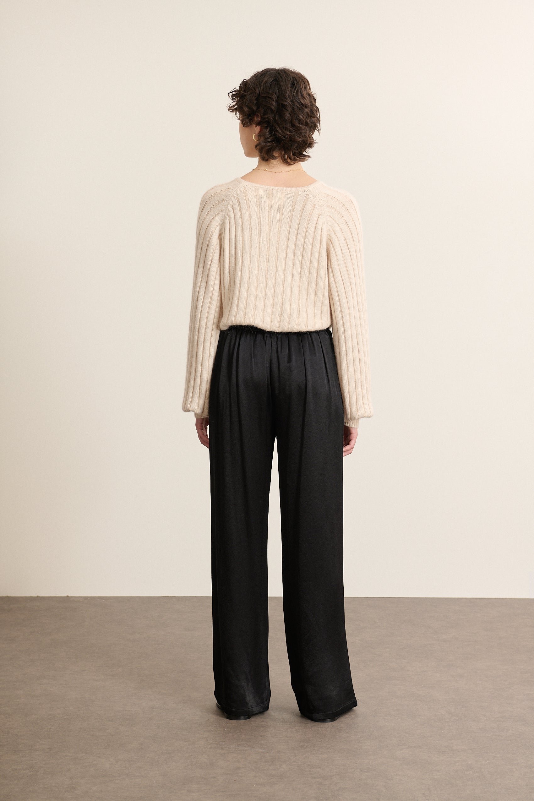 Knitted ribbed sweater GARANCE PARIS Beige