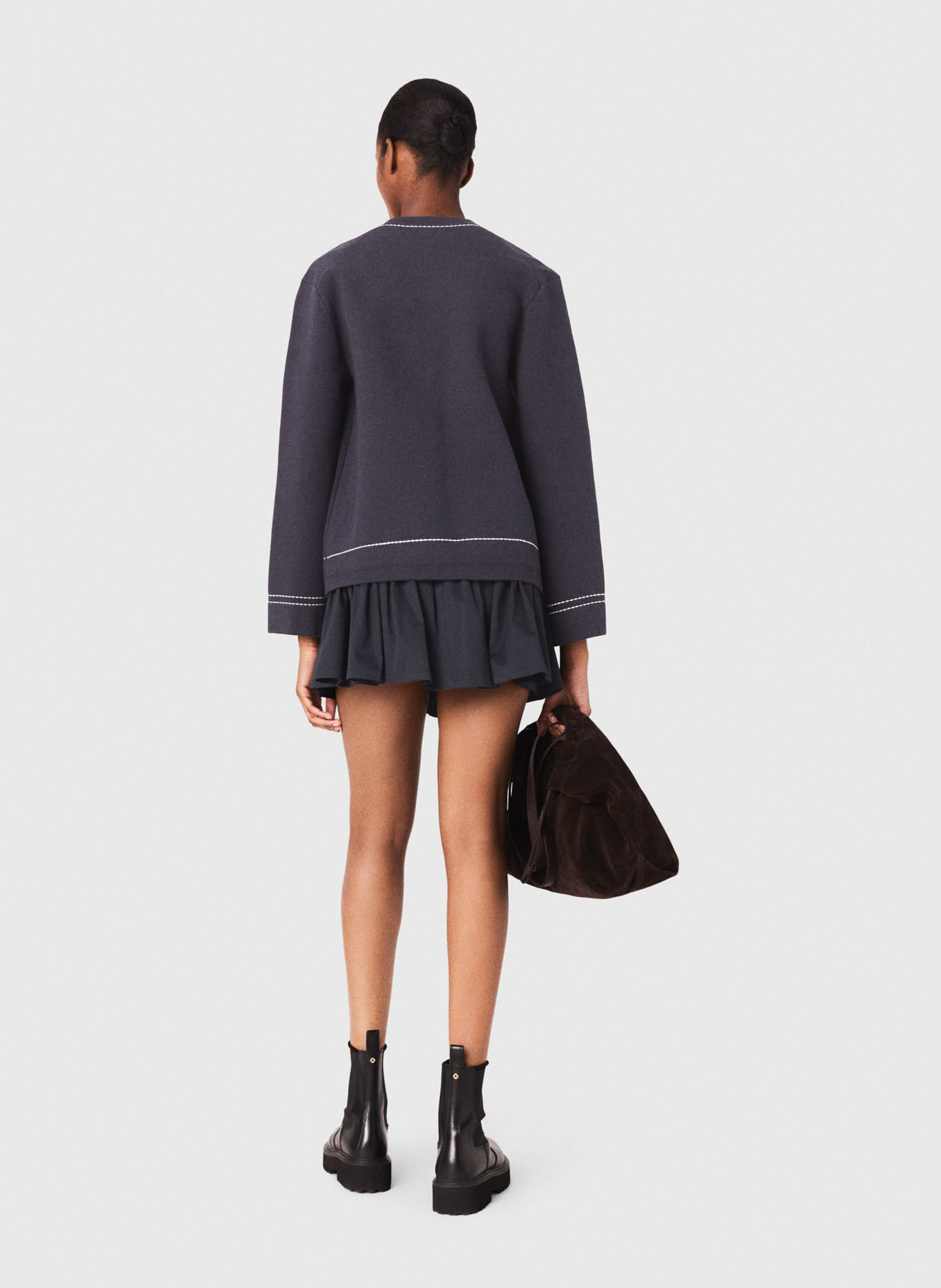 Cardigan met V-hals en fantasieknopen MAJE Blauw