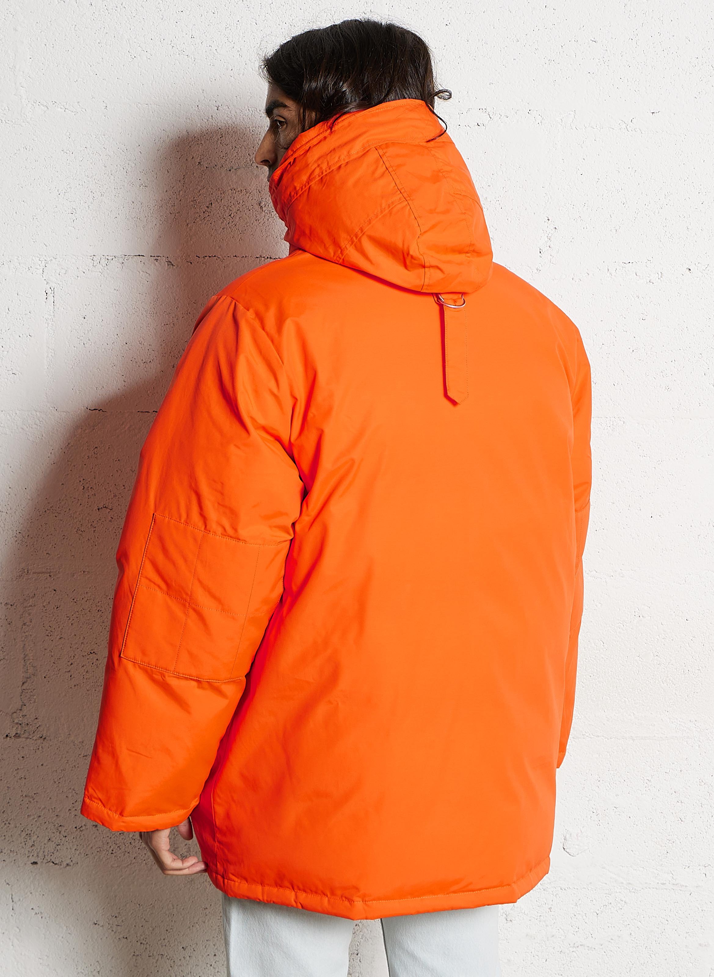 Parka à capuche droite en coton mélangé SCHOTT Orange