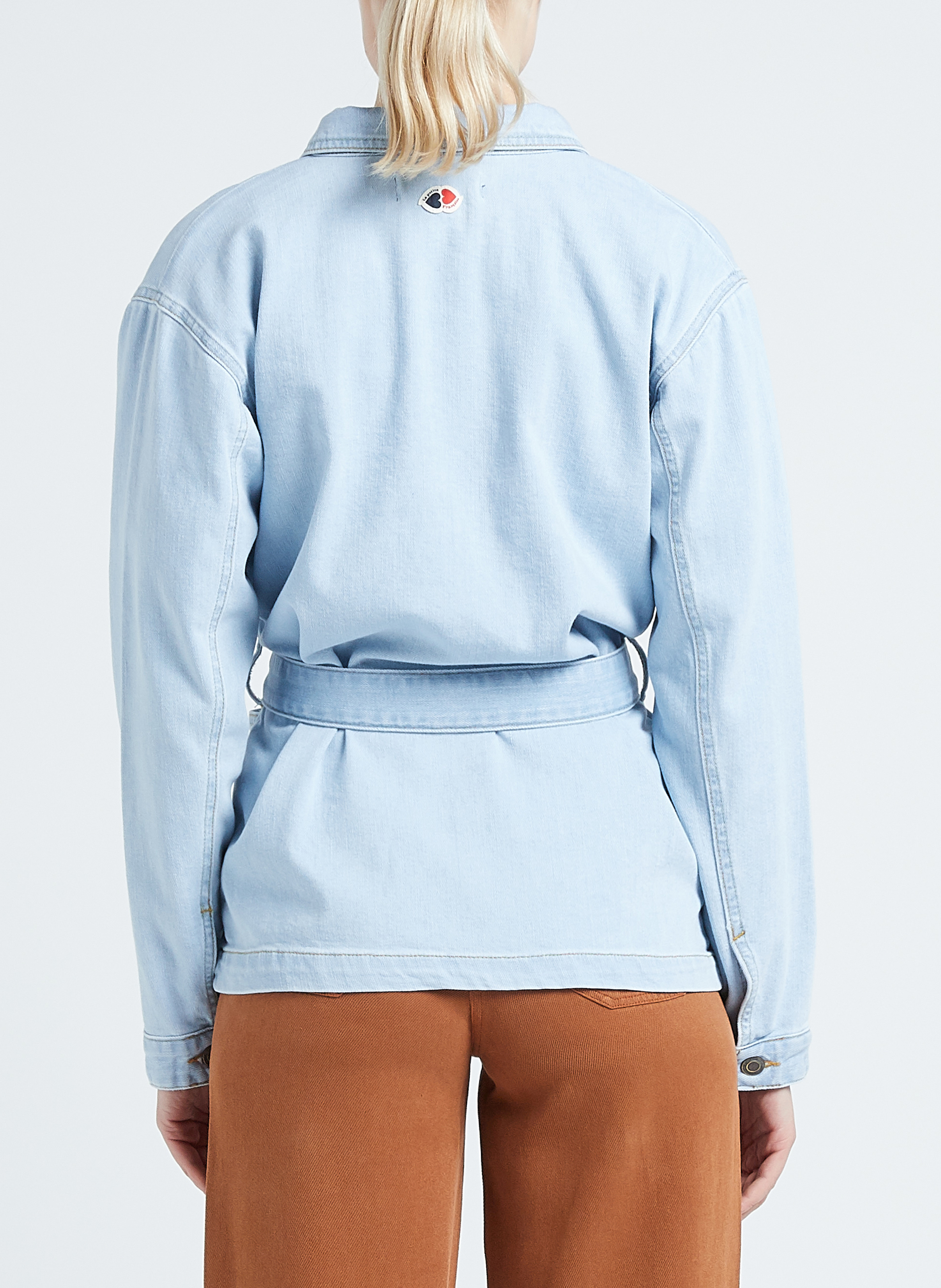 Jeansjacke aus Baumwoll-Mix mit klassischem Kragen LA PETITE FRANCAISE Bleached Jeans