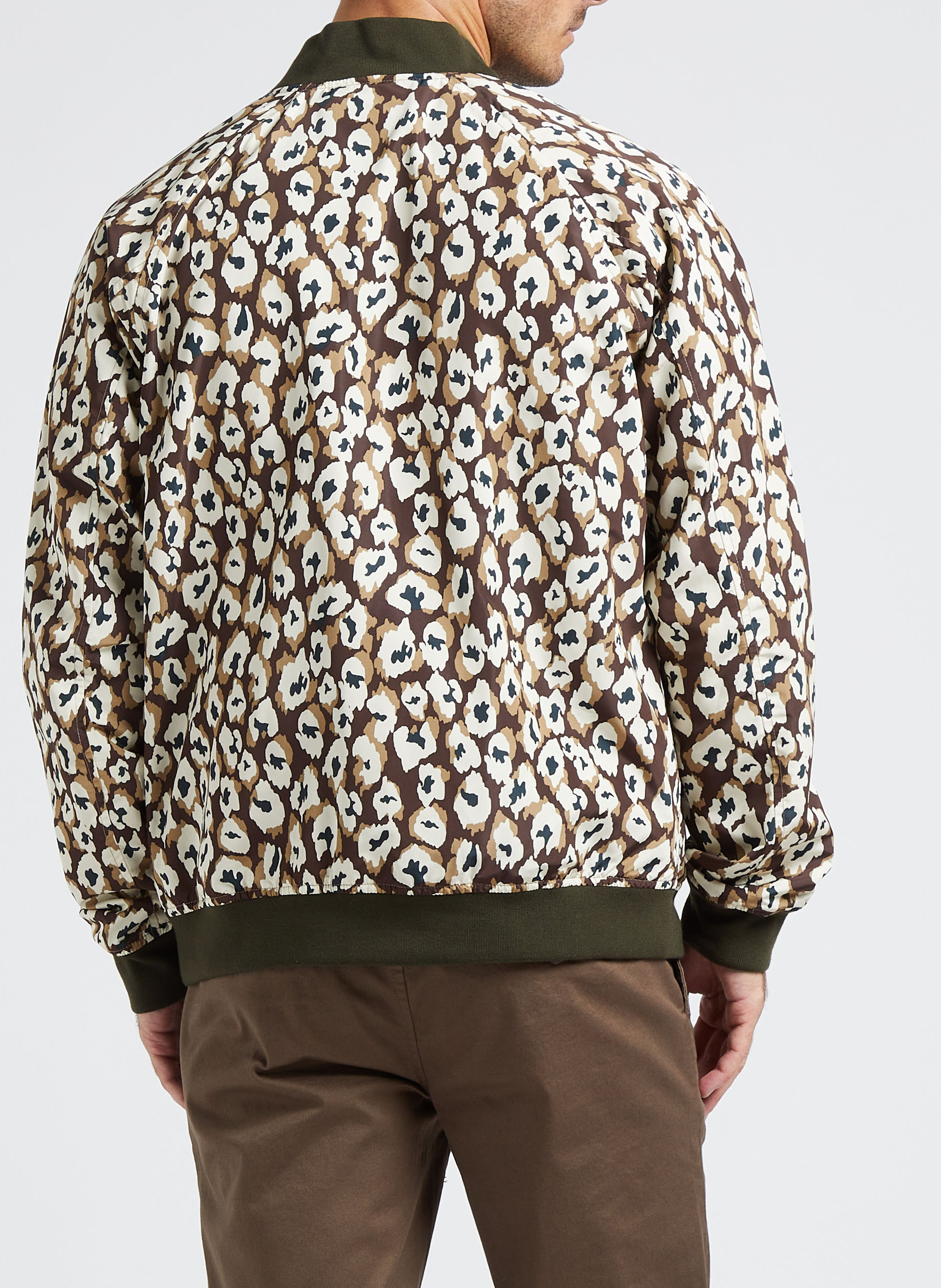 Blouson col rond à imprimé léopard réversible SCOTCH AND SODA Kaki