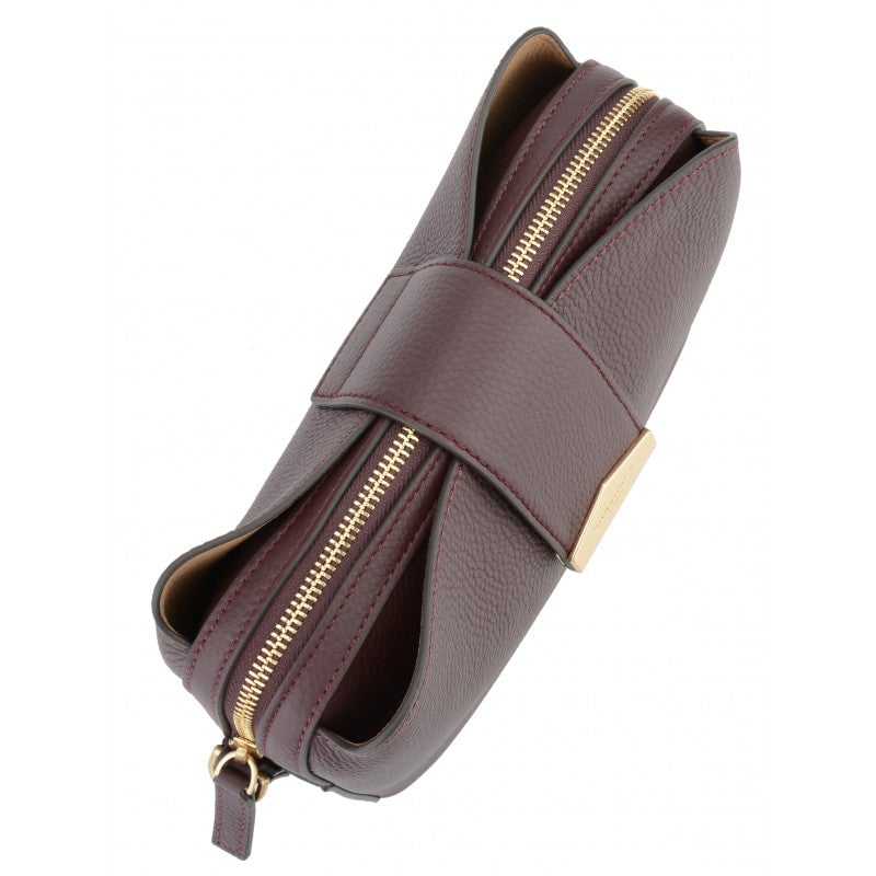 Calfskin leather shoulder bag POURCHET Red