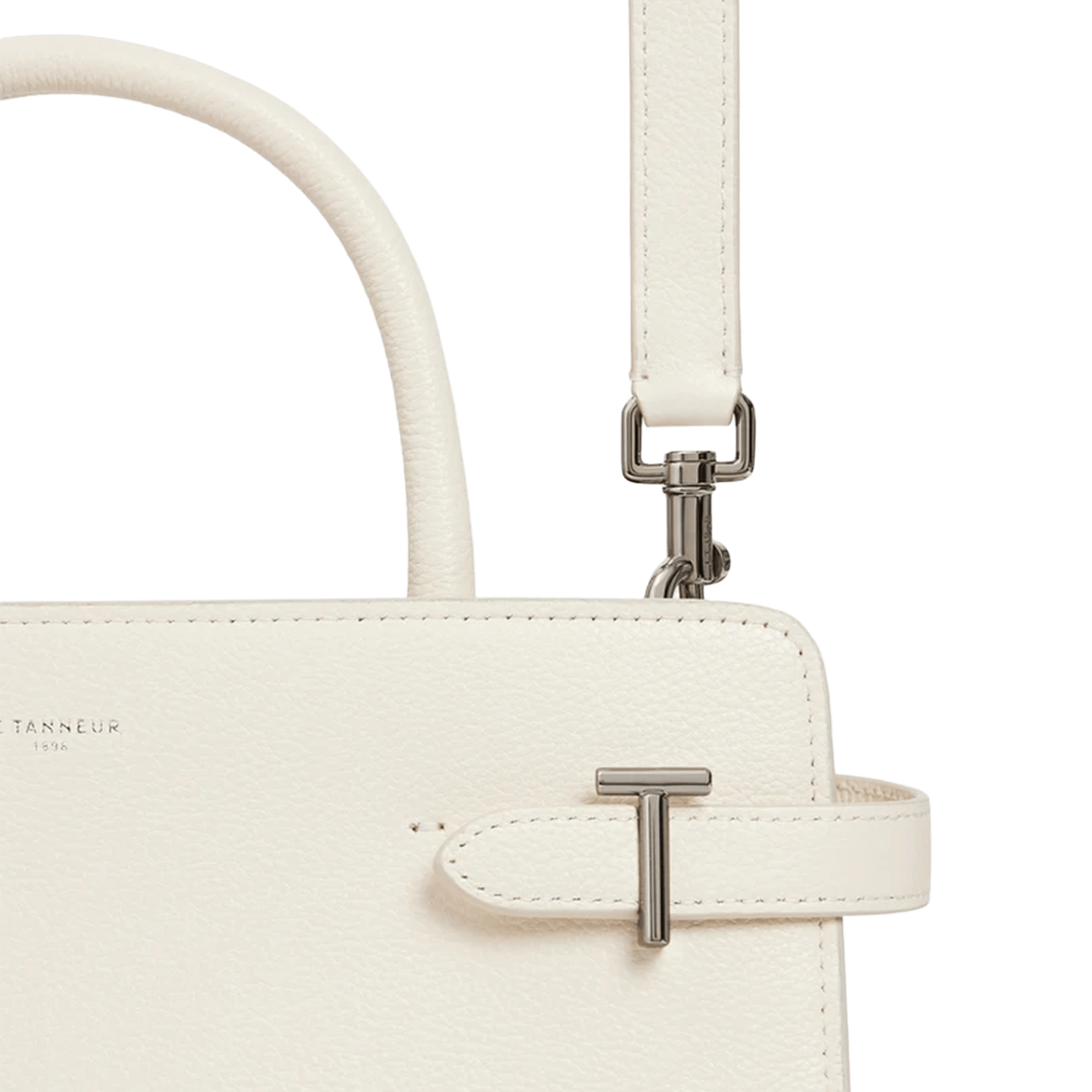 Charlie - Handtasche aus genarbtem Leder LE TANNEUR Weiss