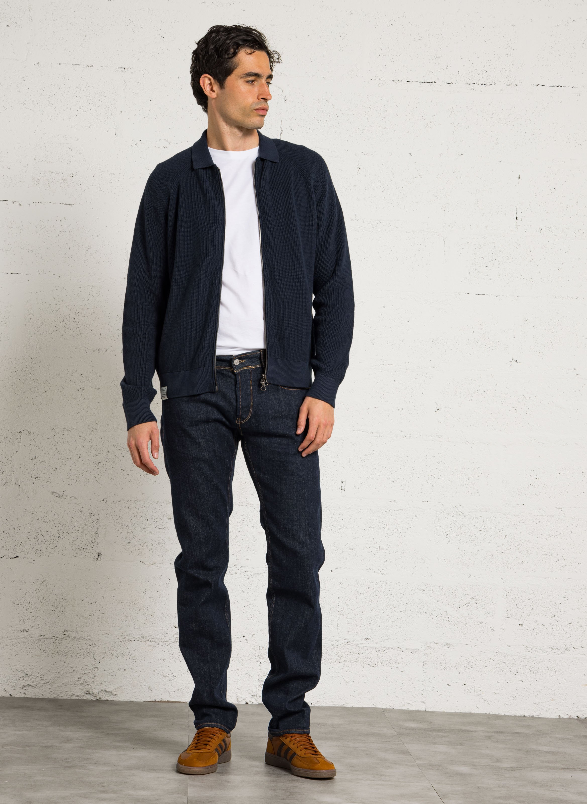 Straight classic collar cotton vest PEPE JEANS Blue