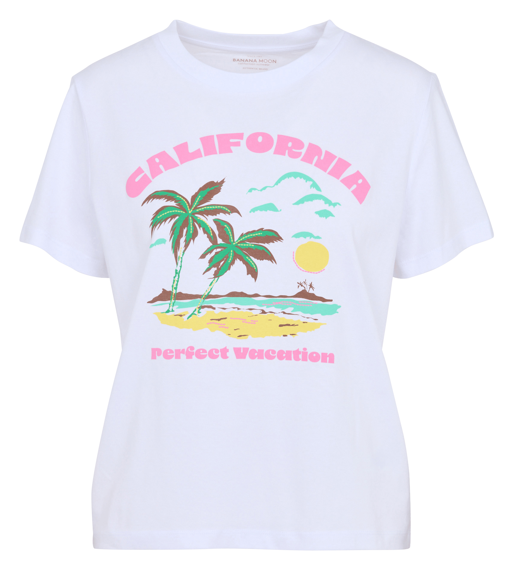 Tee-shirt droit col rond sérigraphié BANANA MOON Blanc