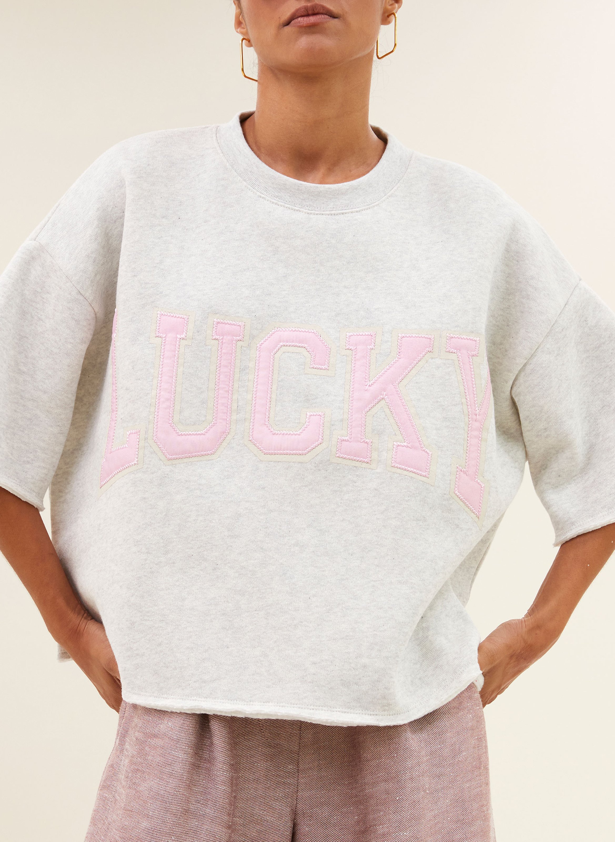 Top met ronde hals - katoenblend BY BAR Grijs