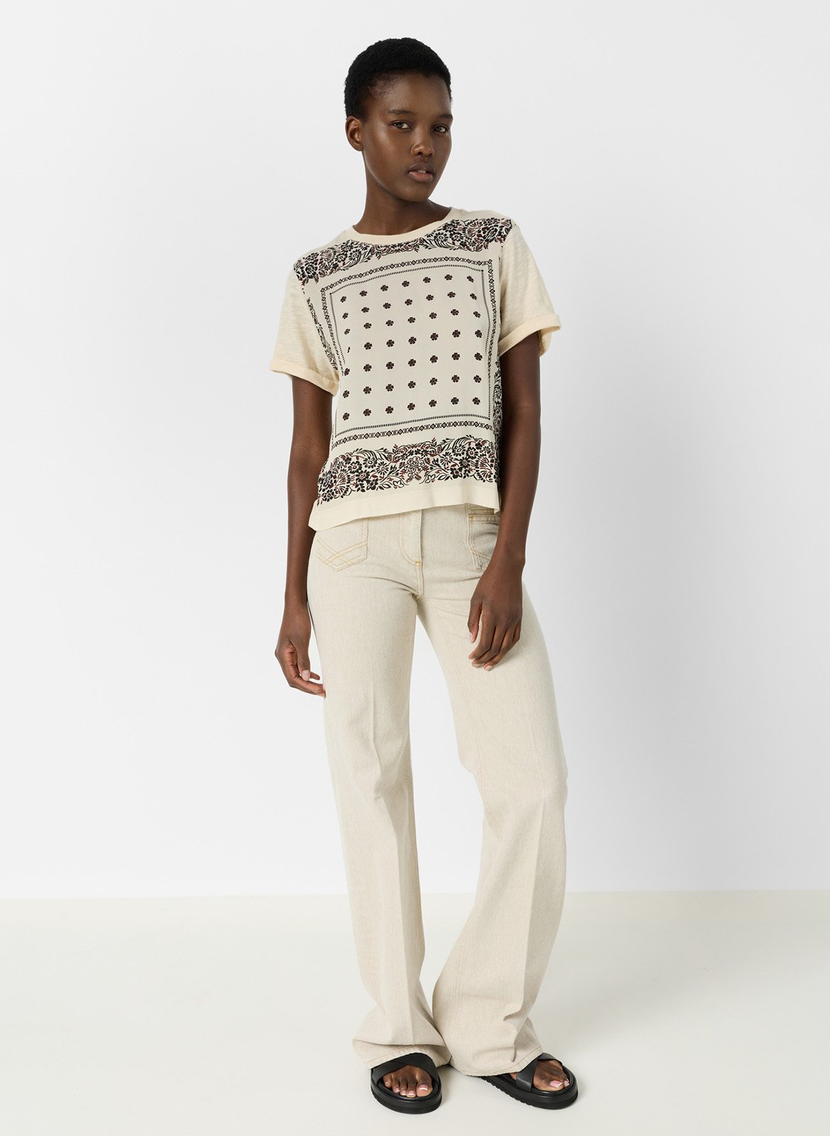 Camiseta de cuello redondo con manga 7/8 GERARD DAREL Beige