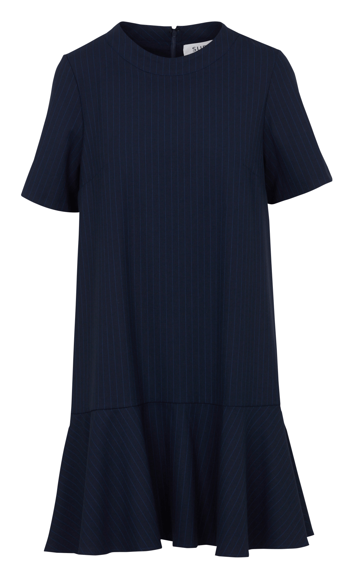 Short striped dress with round neck SUD EXPRESS Blue