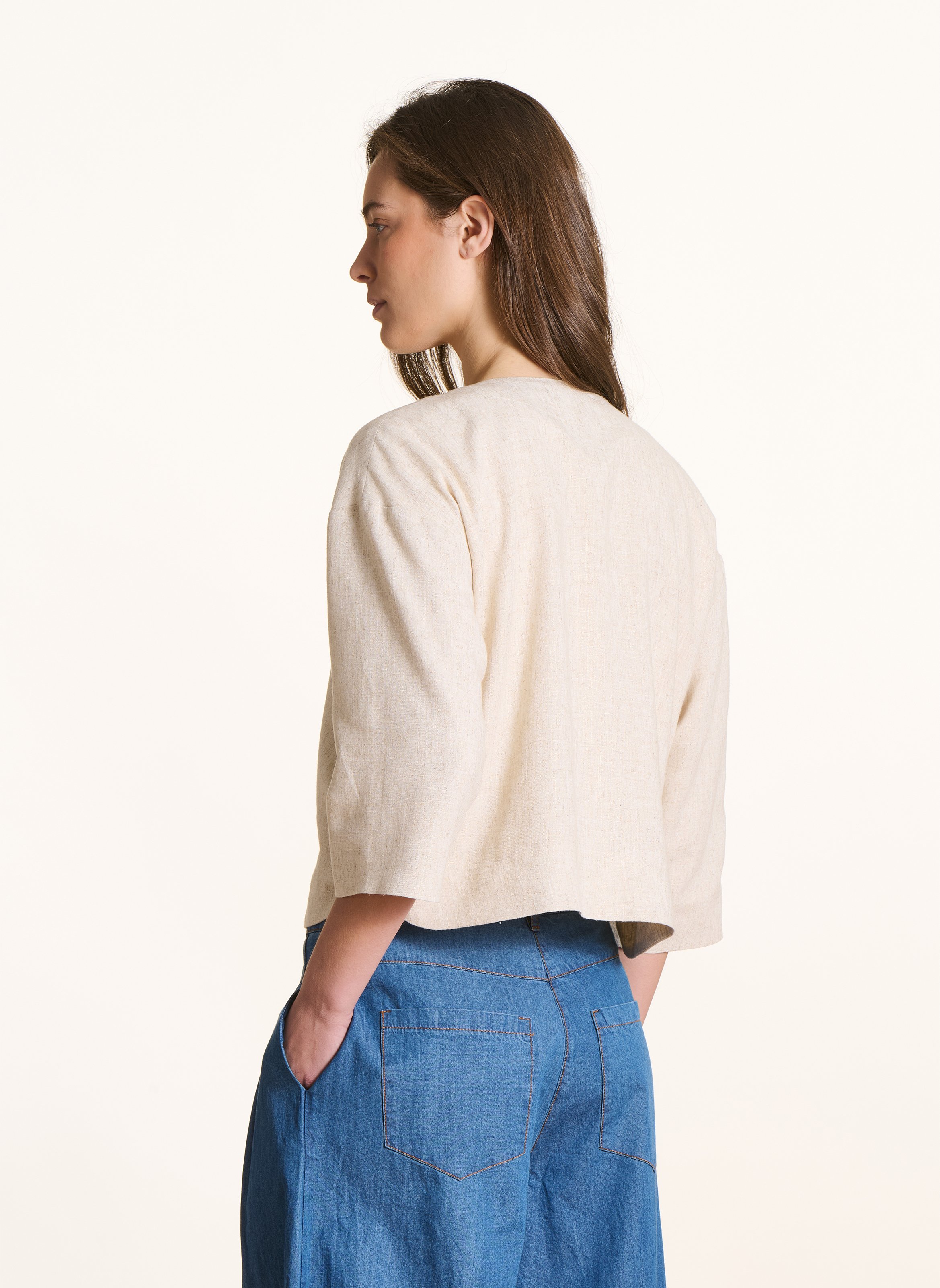 Veste col rond LA FEE MARABOUTEE Beige