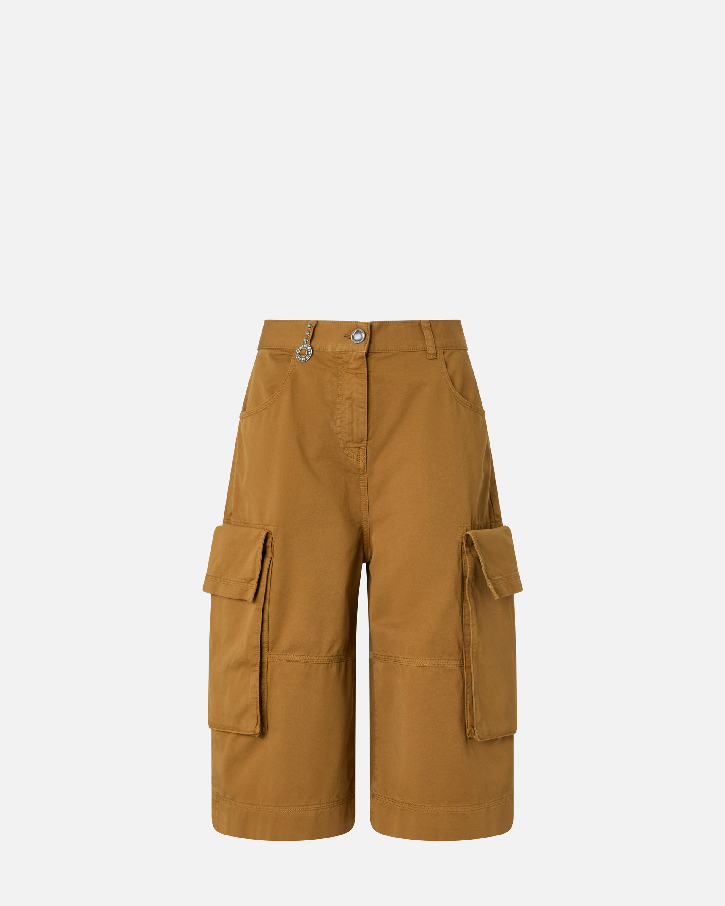 Cargo Bermuda shorts with studs PINKO Orange