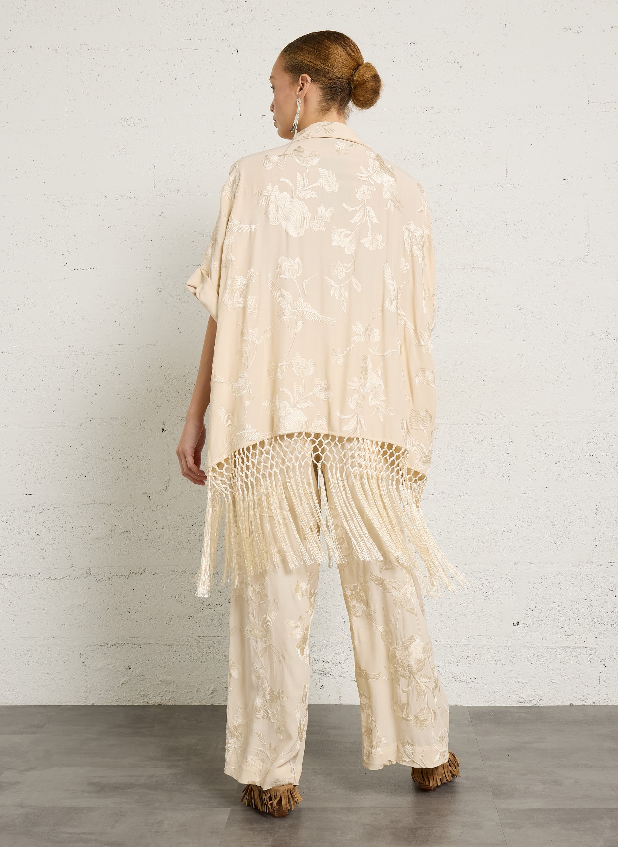 Top ample brodé MES DEMOISELLES Beige