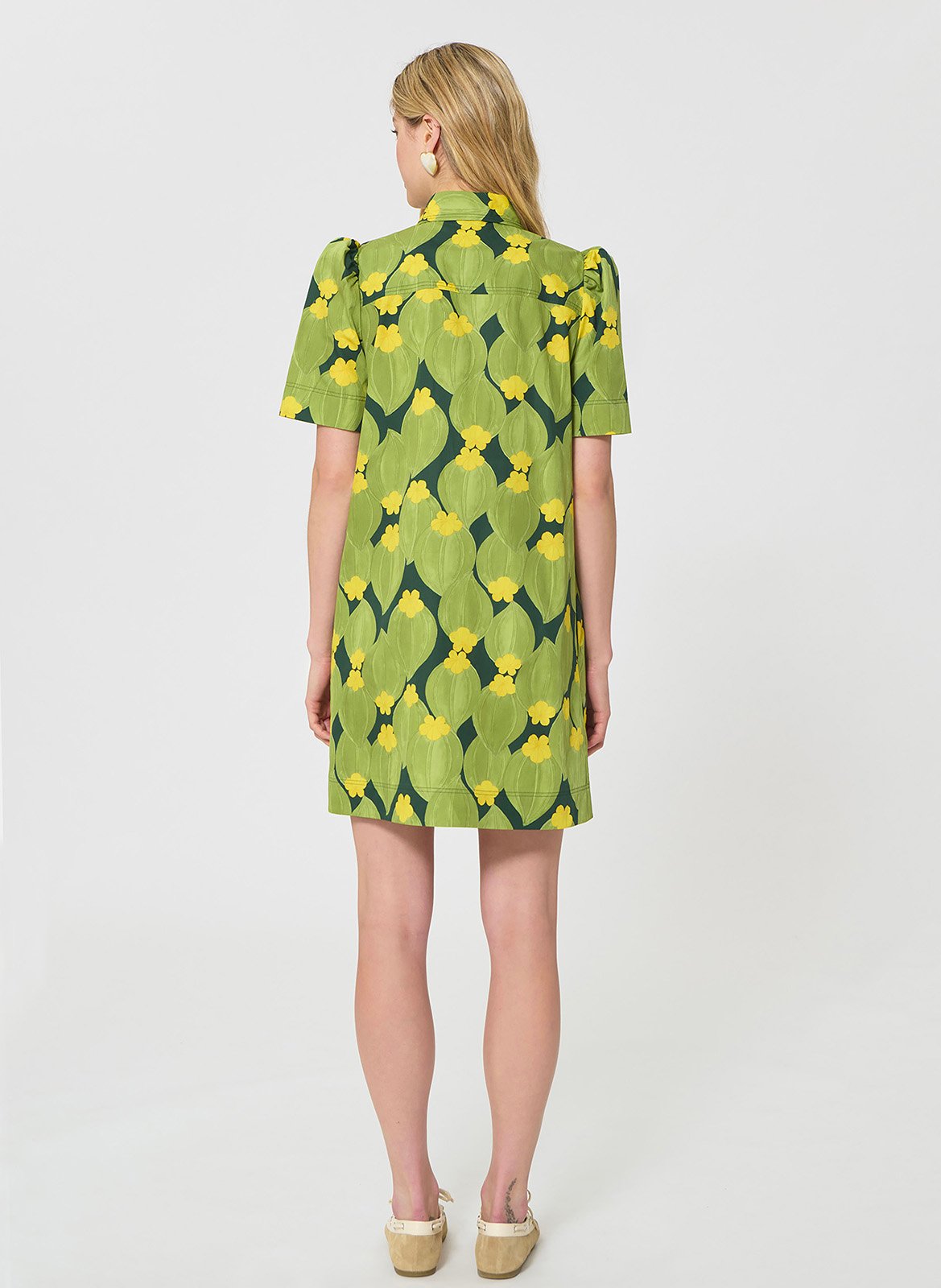 Robe courte droit imprimée TARA JARMON Vert