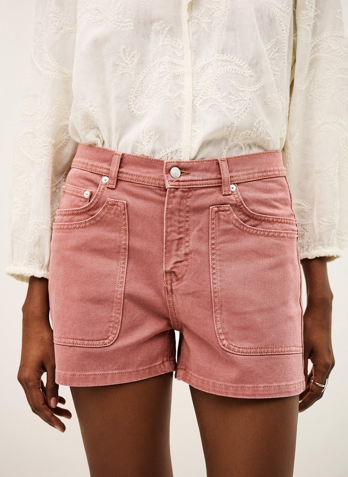 Short droit en coton BA&SH Rose