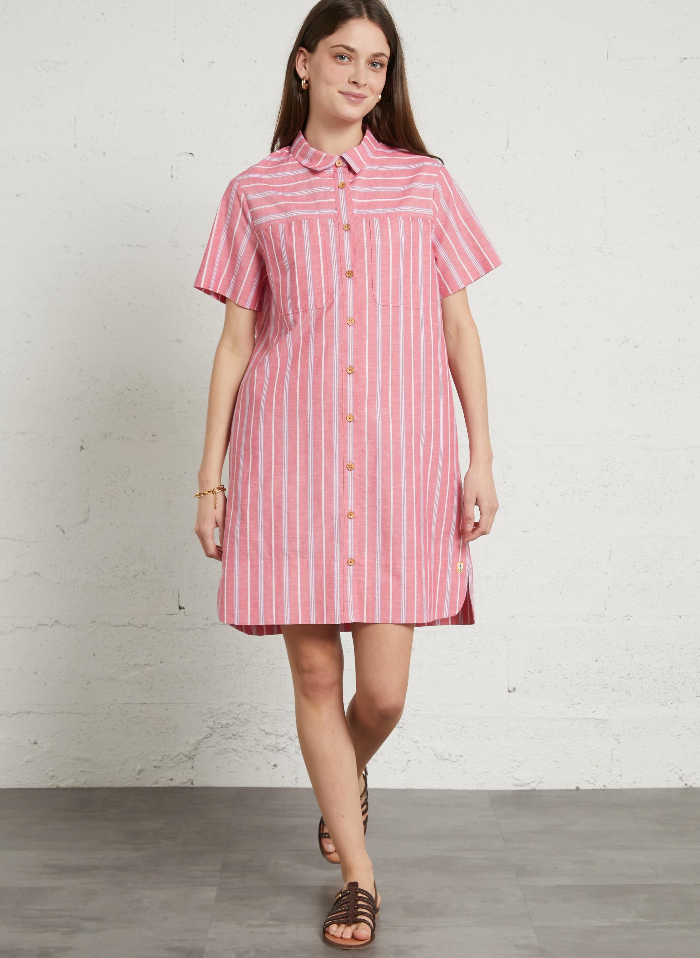 Robe courte à rayures  ARMOR LUX Rose