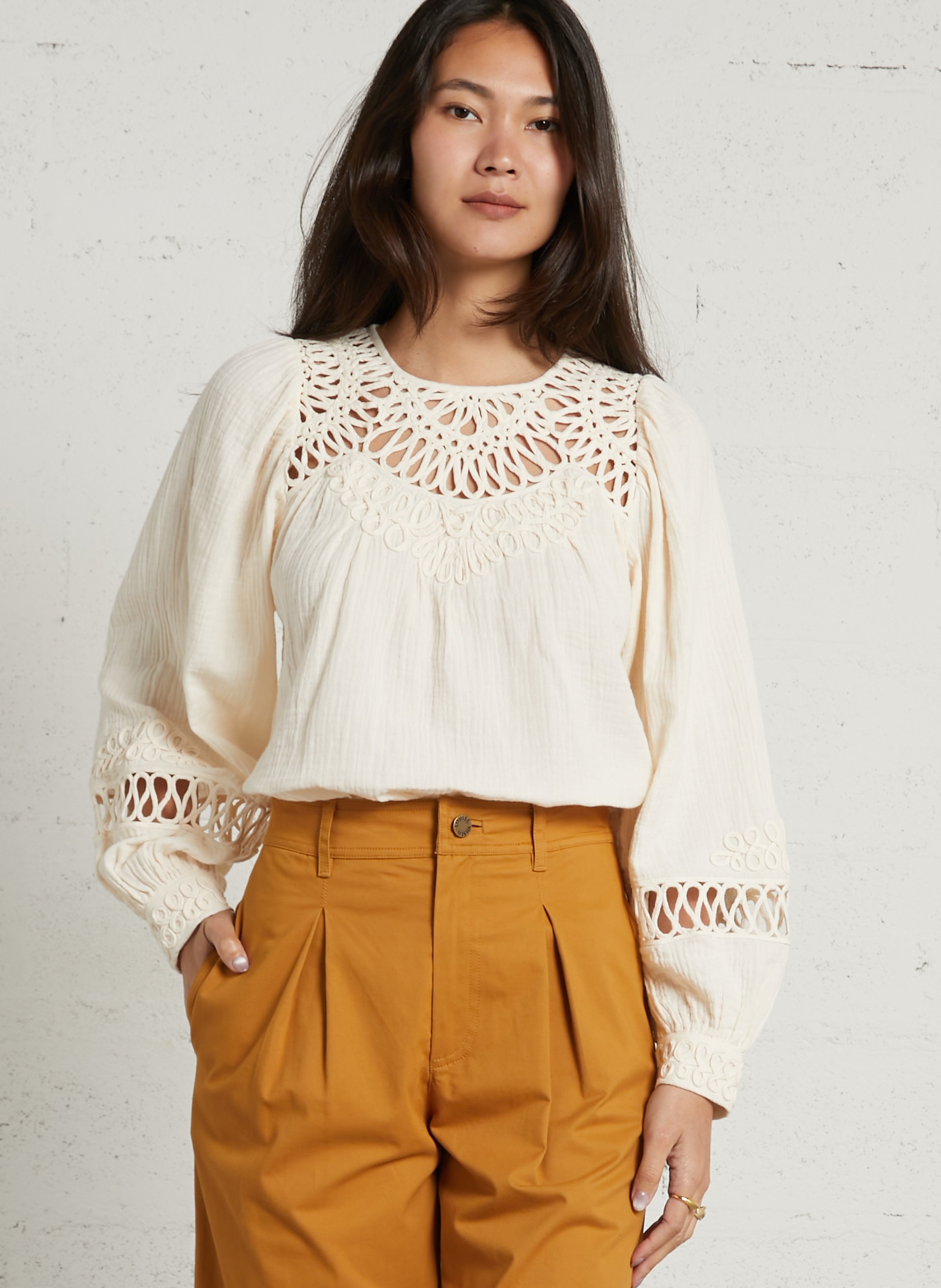 Blouse oversize col rond en coton bio LOUISE MISHA