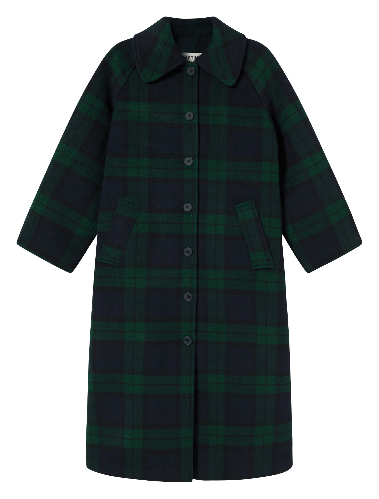 Straight wool-blend coat with classic collar THE TINY BIG SISTER Blue