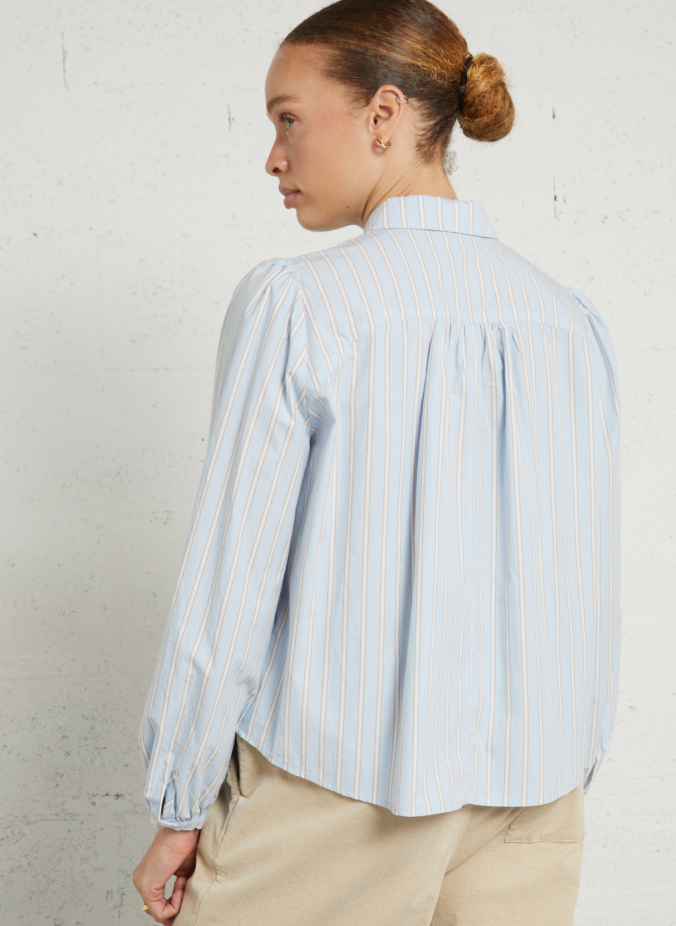 Loose-fit striped cotton shirt JC SOPHIE Blue