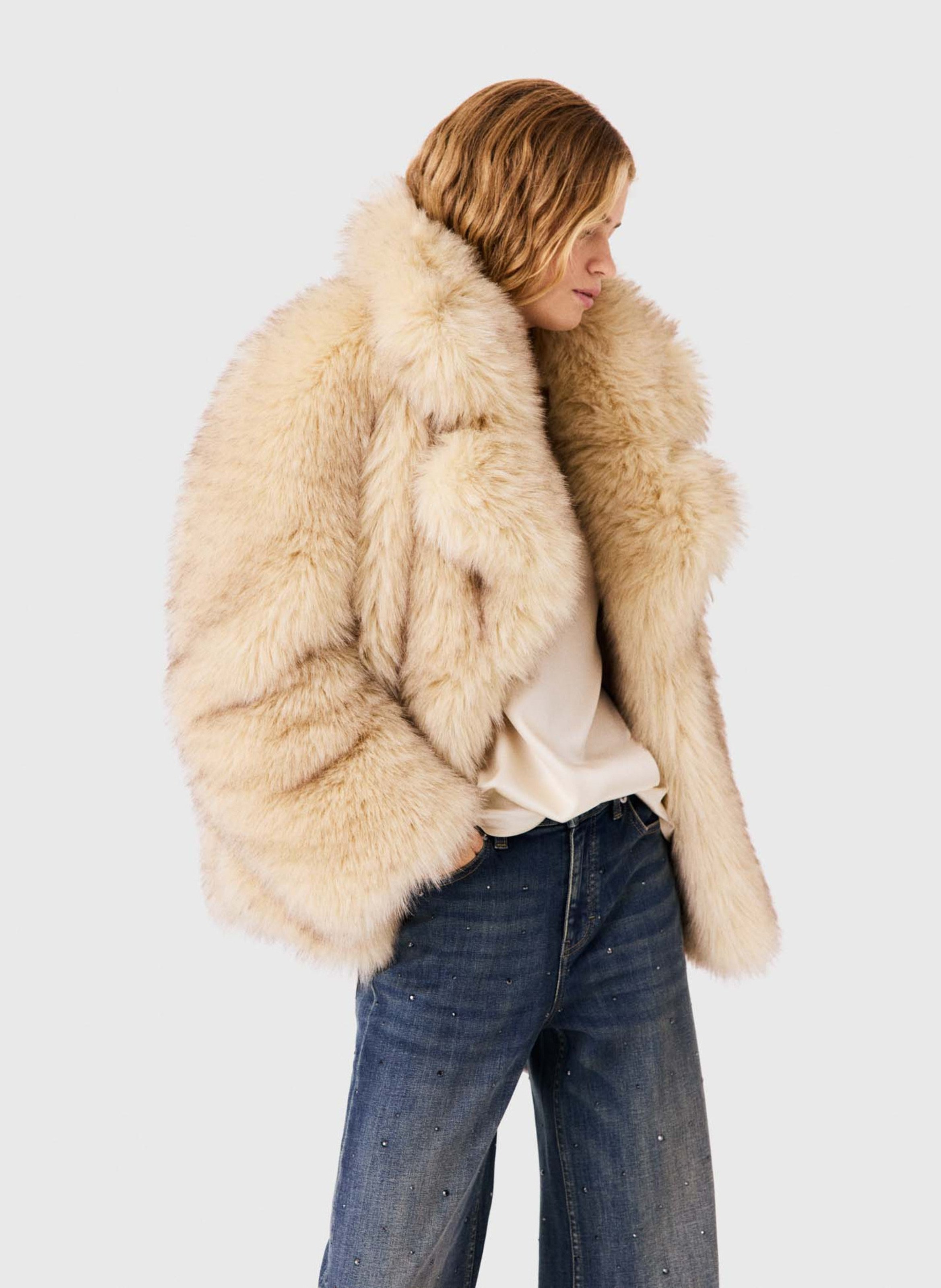Oversized korte jas MAJE Beige