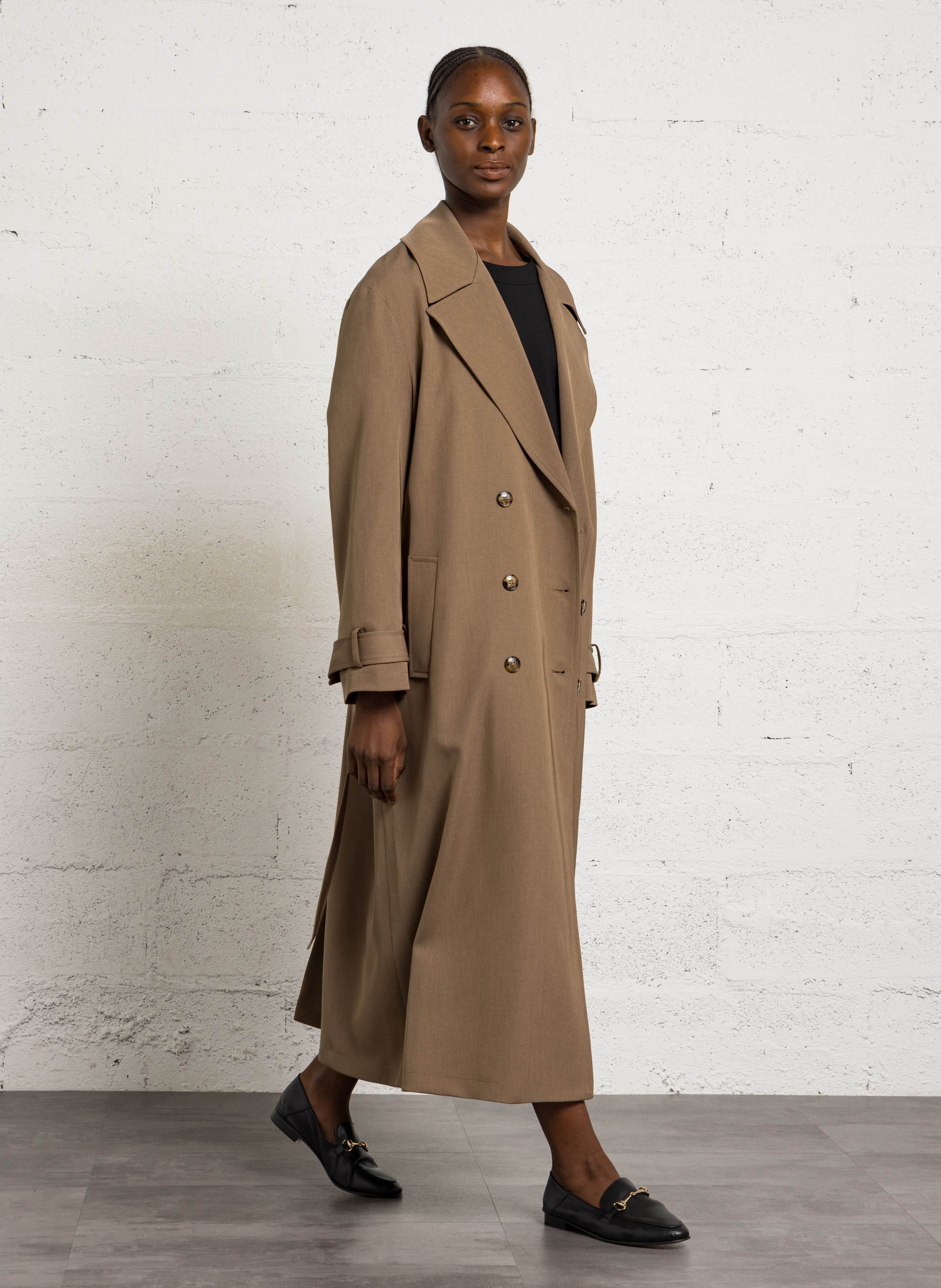 Manteau trench à ceinture IMPERIAL Marron