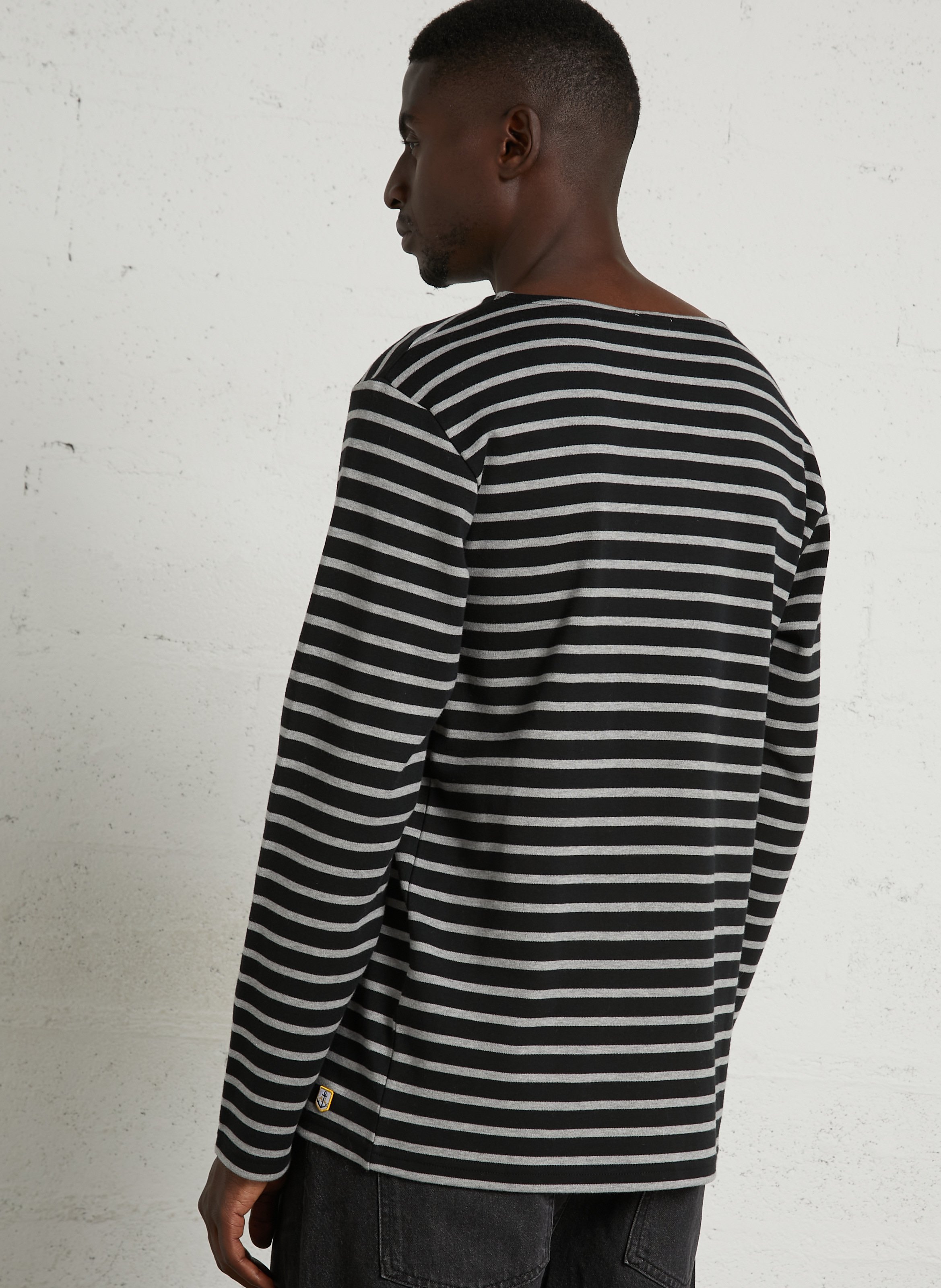 Matrosenshirt aus Interlock-Baumwolle mit Rundhalsausschnitt, Regular Fit ARMOR LUX Schwarz