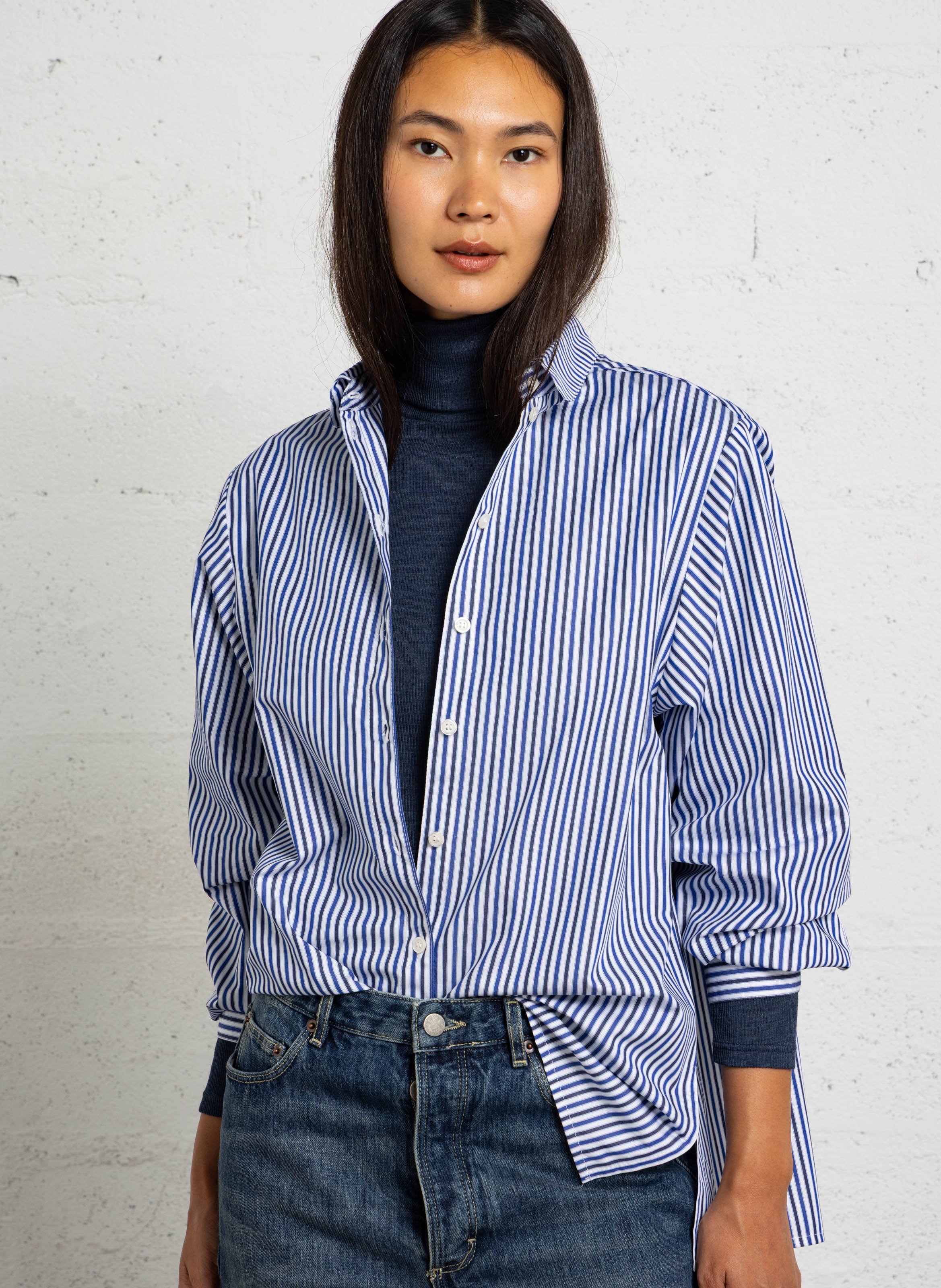 Cotton shirt with classic collar SUZIE WINKLE Blue