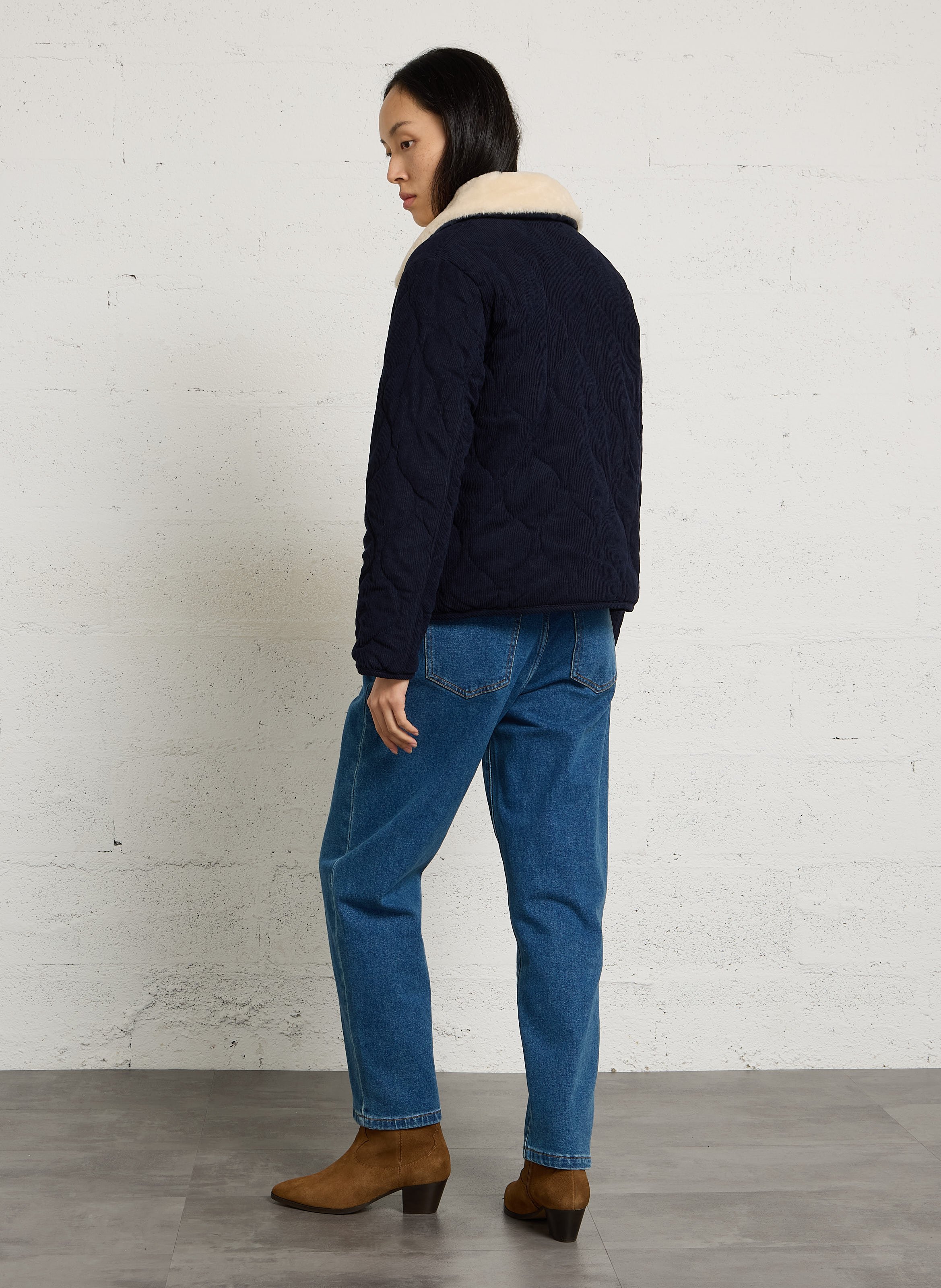 Rechte fluwelen corduroy jas LA PETITE ETOILE Blauw