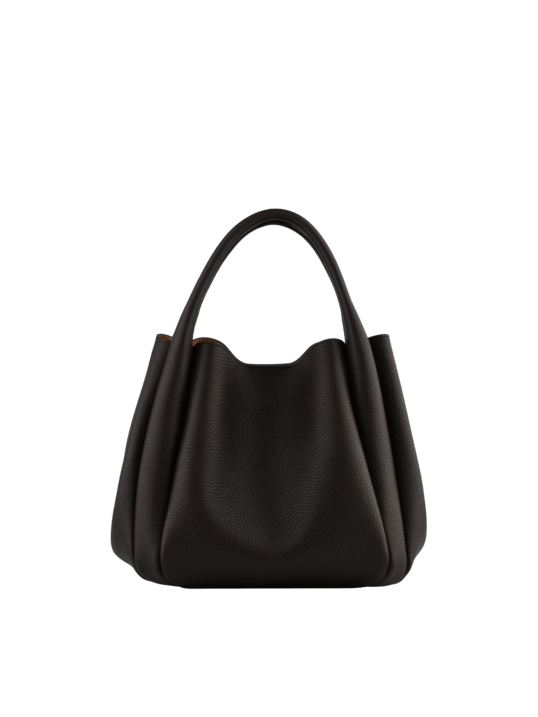 Calfskin leather handbag POURCHET Brown