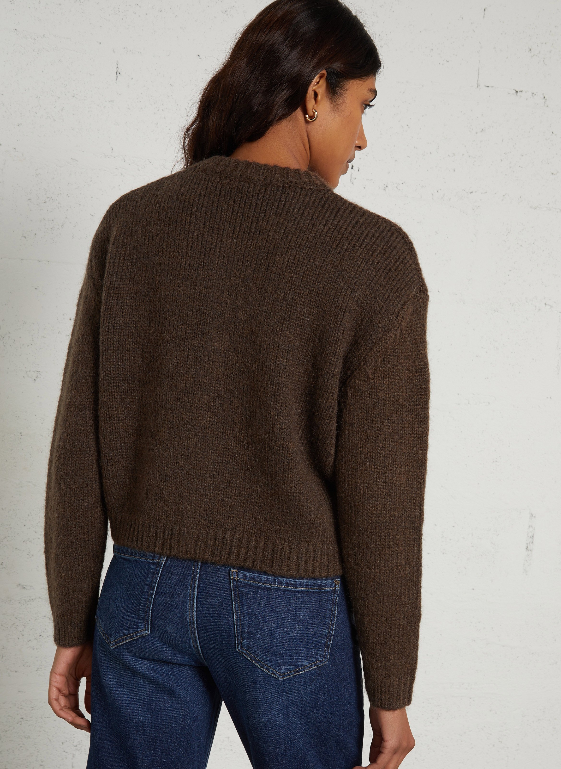 Straight-cut round-neck cardigan HOD PARIS Brown