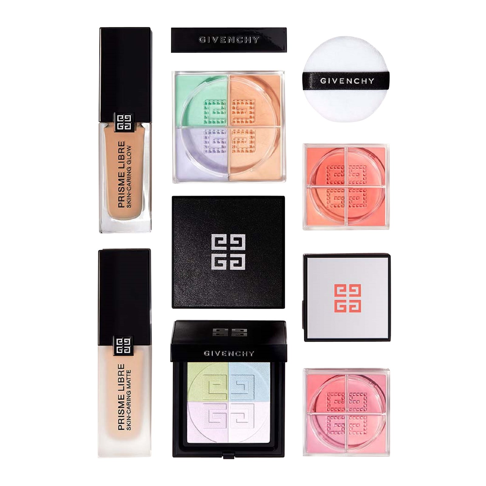 PRISME LIBRE PRESSED POWDER - Compact poeder met fixerend, blurring en mat effect GIVENCHY N02 - satin blanc