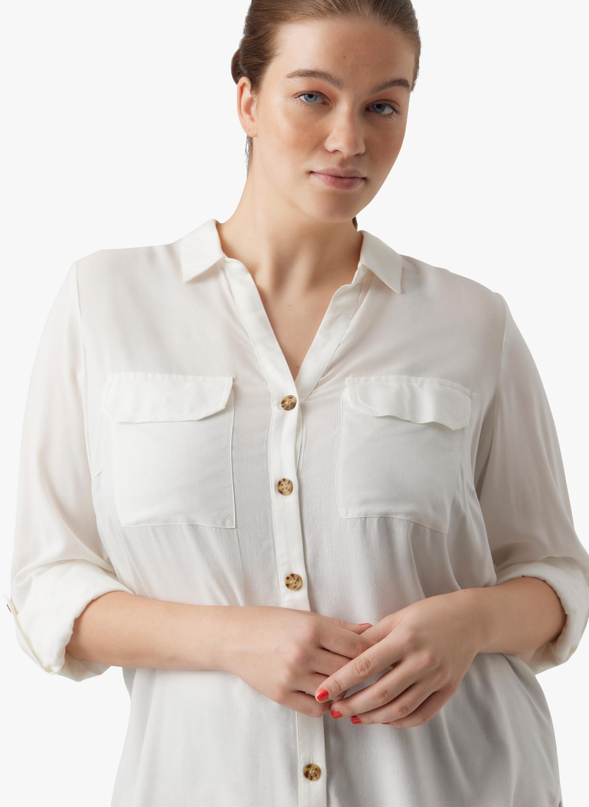 Chemise regular-fit en viscose VERO MODA CURVE Blanc