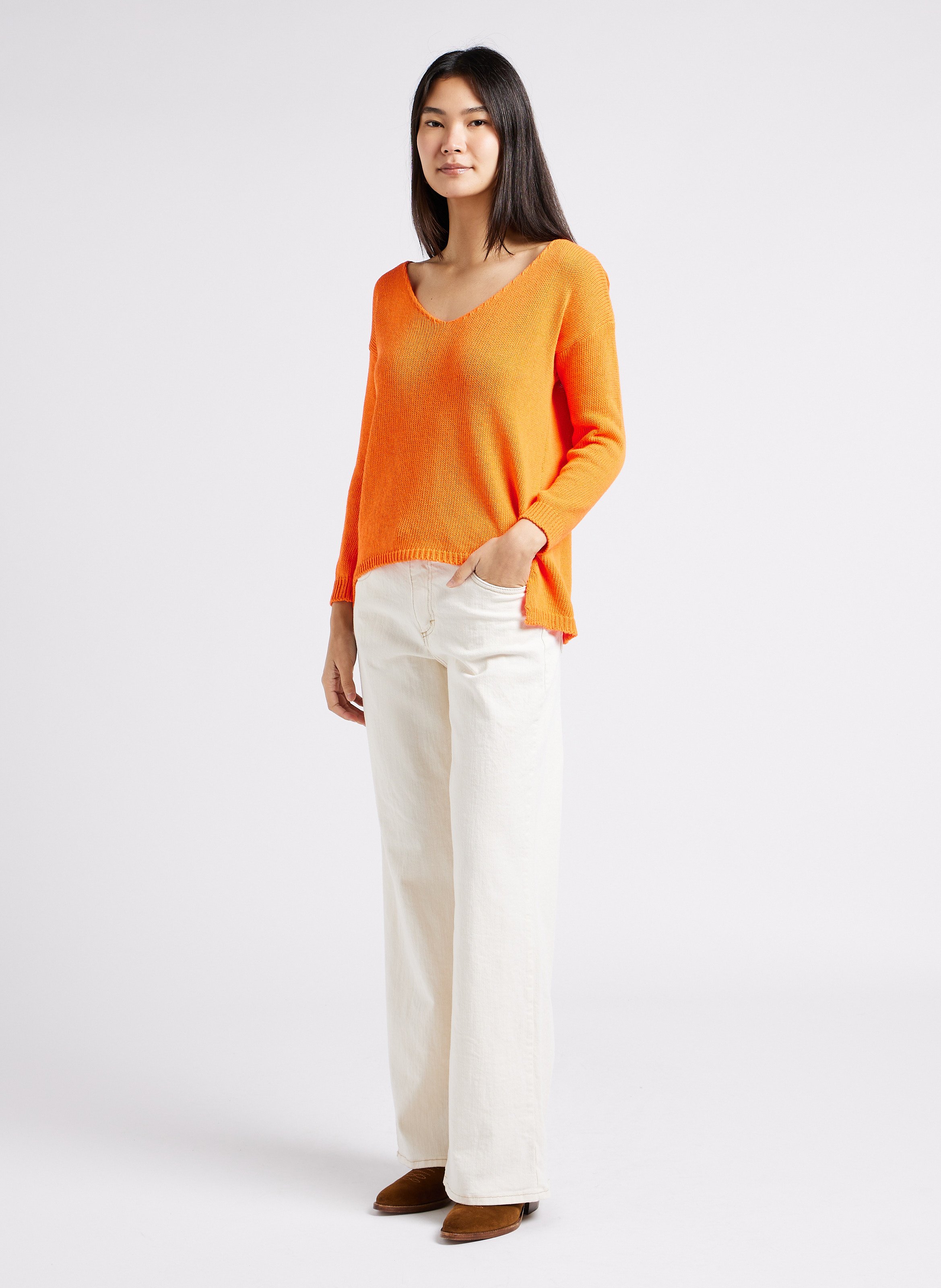 Rechte jeans | katoenblend PLEASE Beige