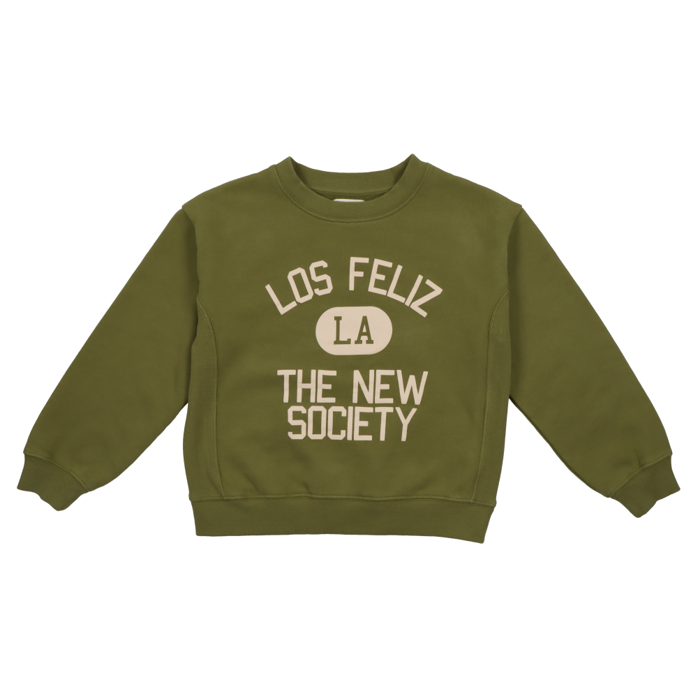 Rundhals-Sweatshirt aus Baumwolle mit Siebdruck THE NEW SOCIETY Khaki