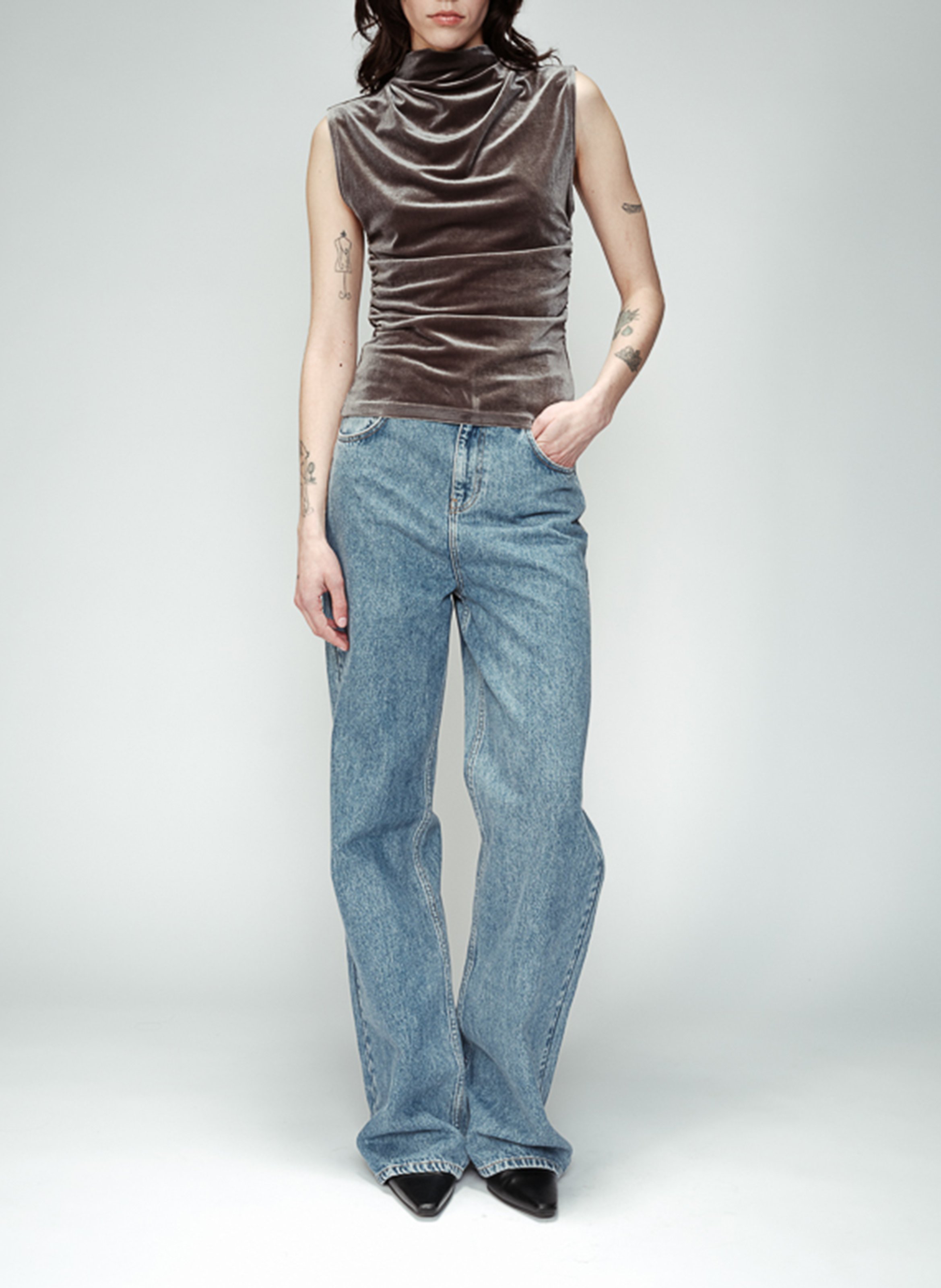 Draped round-neck top GRACE ET MILA Silver