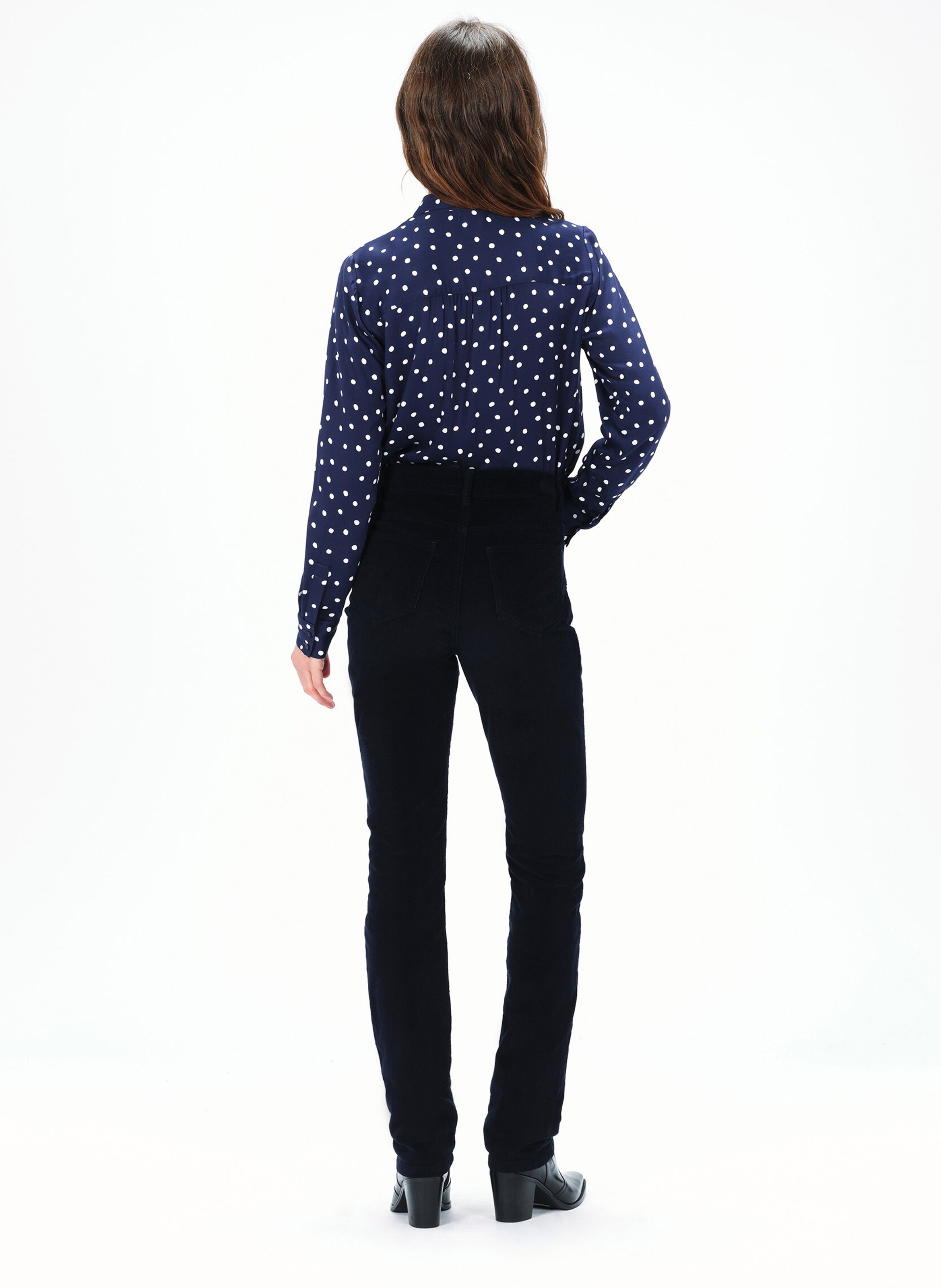 Pantalon droit en velours CAROLL Bleu