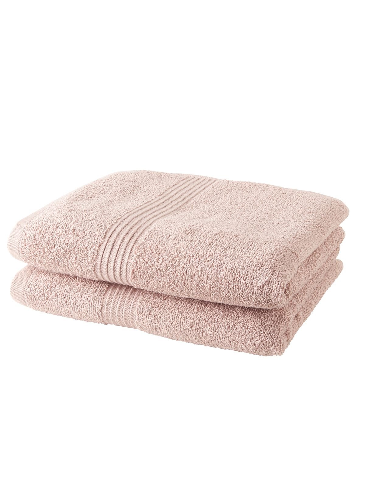 Set of 2 cotton bath towels TODAY LINGE DE MAISON Pink