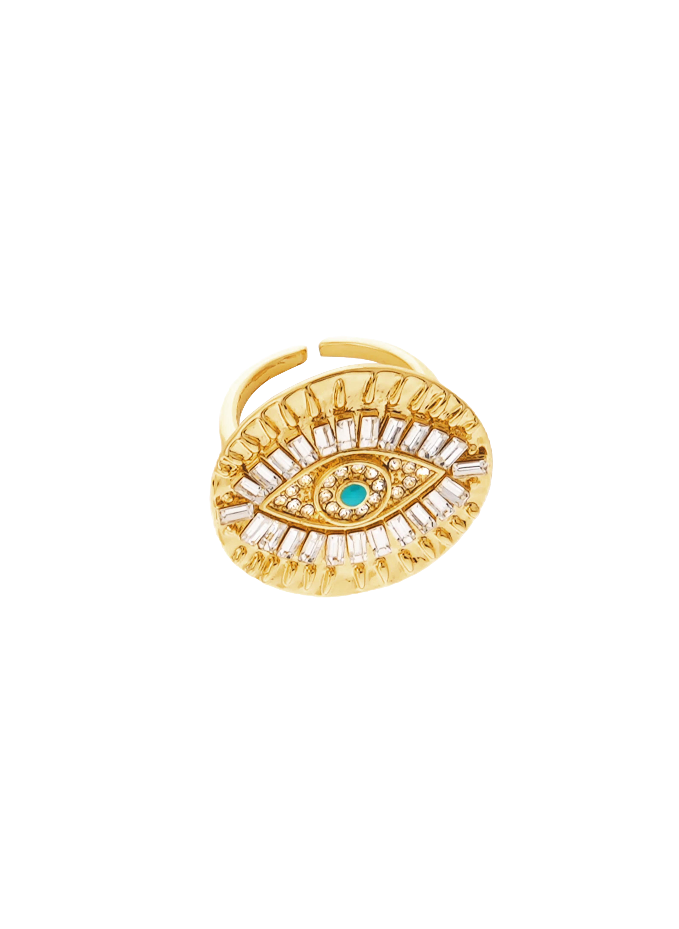 Adjustable golden ring with eye HIPANEMA Golden