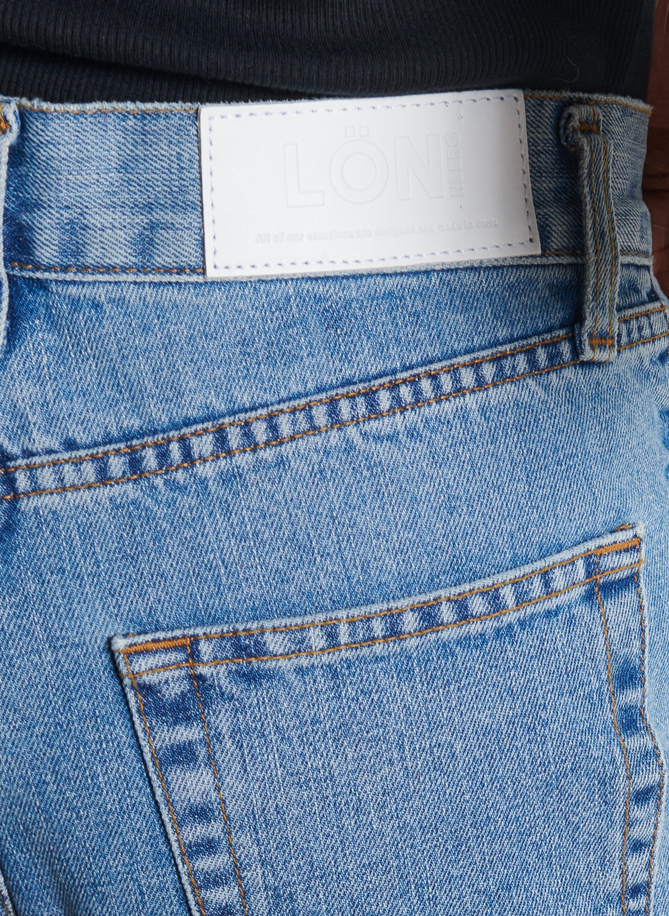 Jean taille haute droit en coton  MARGAUX LONNBERG Bleu