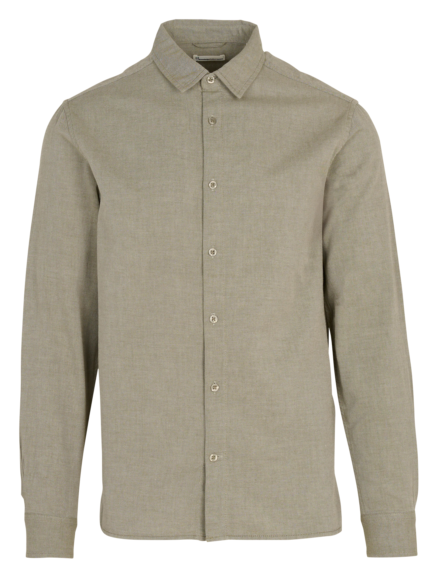 Chemise droite col classique en coton bio KNOWLEDGE COTTON APPAREL Vert