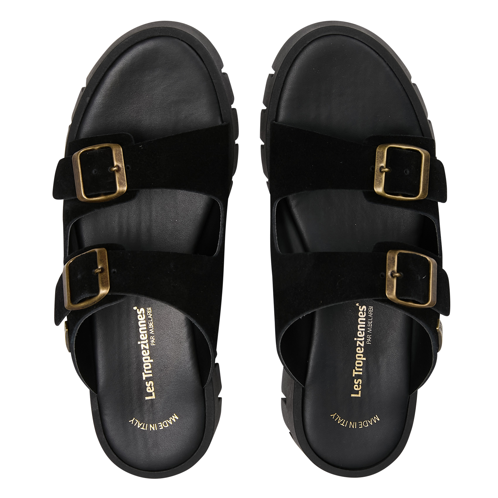 Fabia leather wedge sandals LES TROPEZIENNES PAR M.BELARBI Black