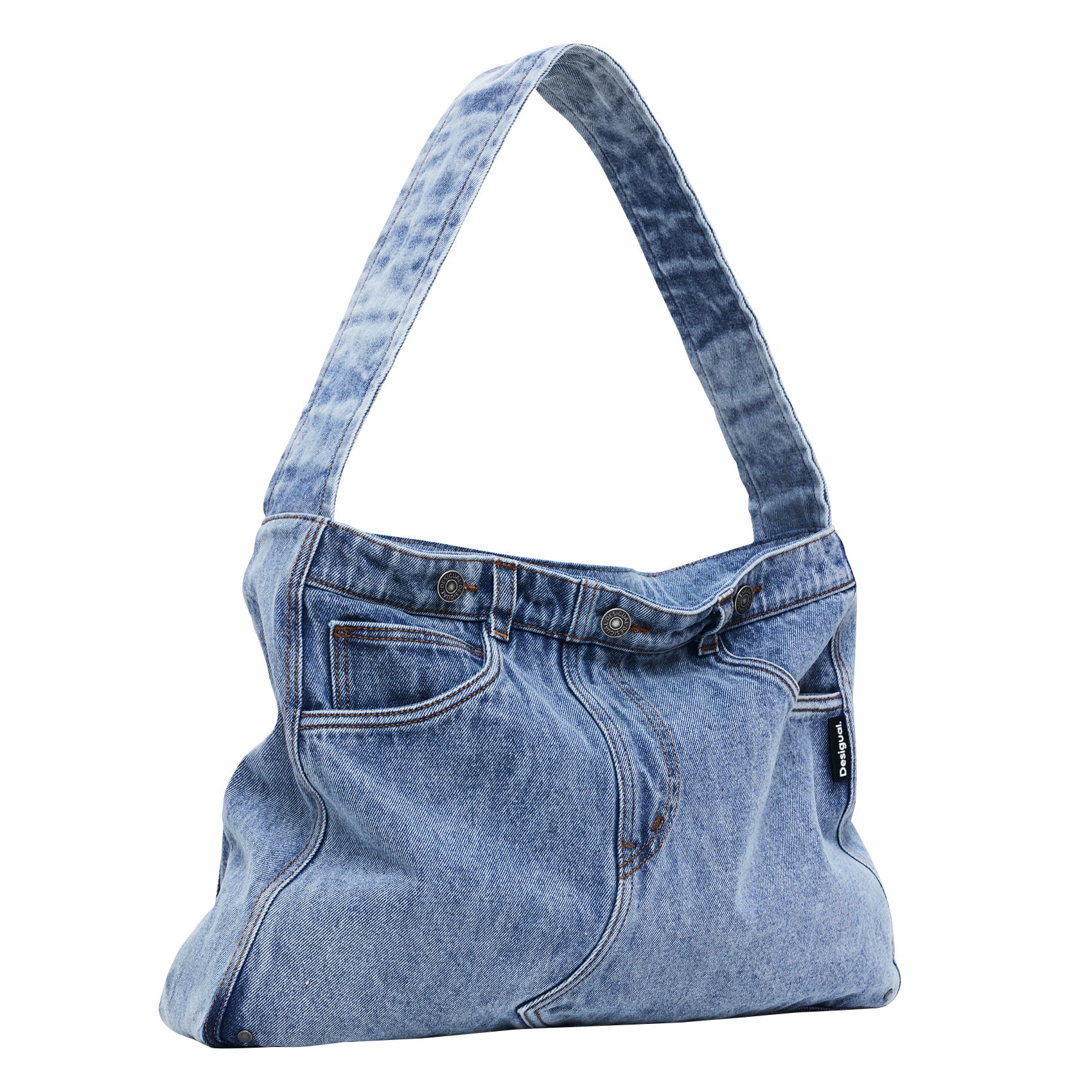 Sac porté épaule en jean DESIGUAL Bleu