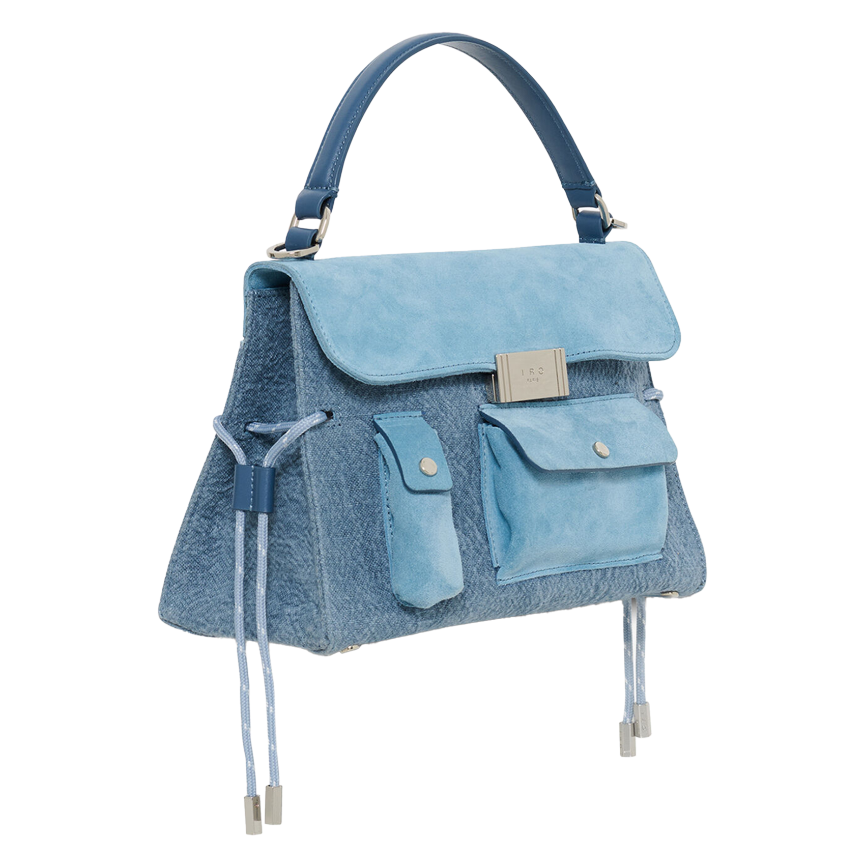 Crossbody bag in blended linen IRO Blue