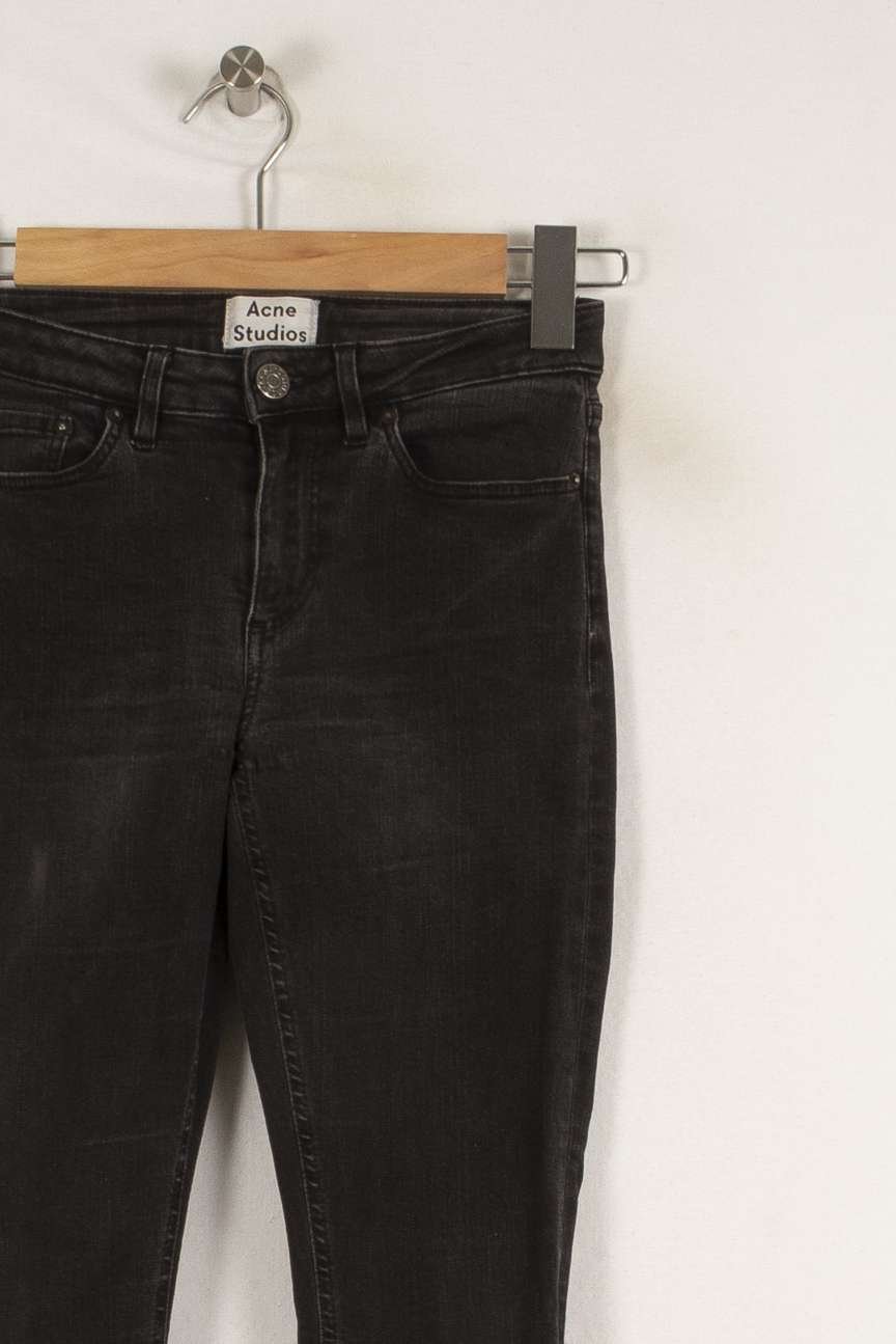 Cropped slim jeans with studs ACNE STUDIOS - Seconde Main Black