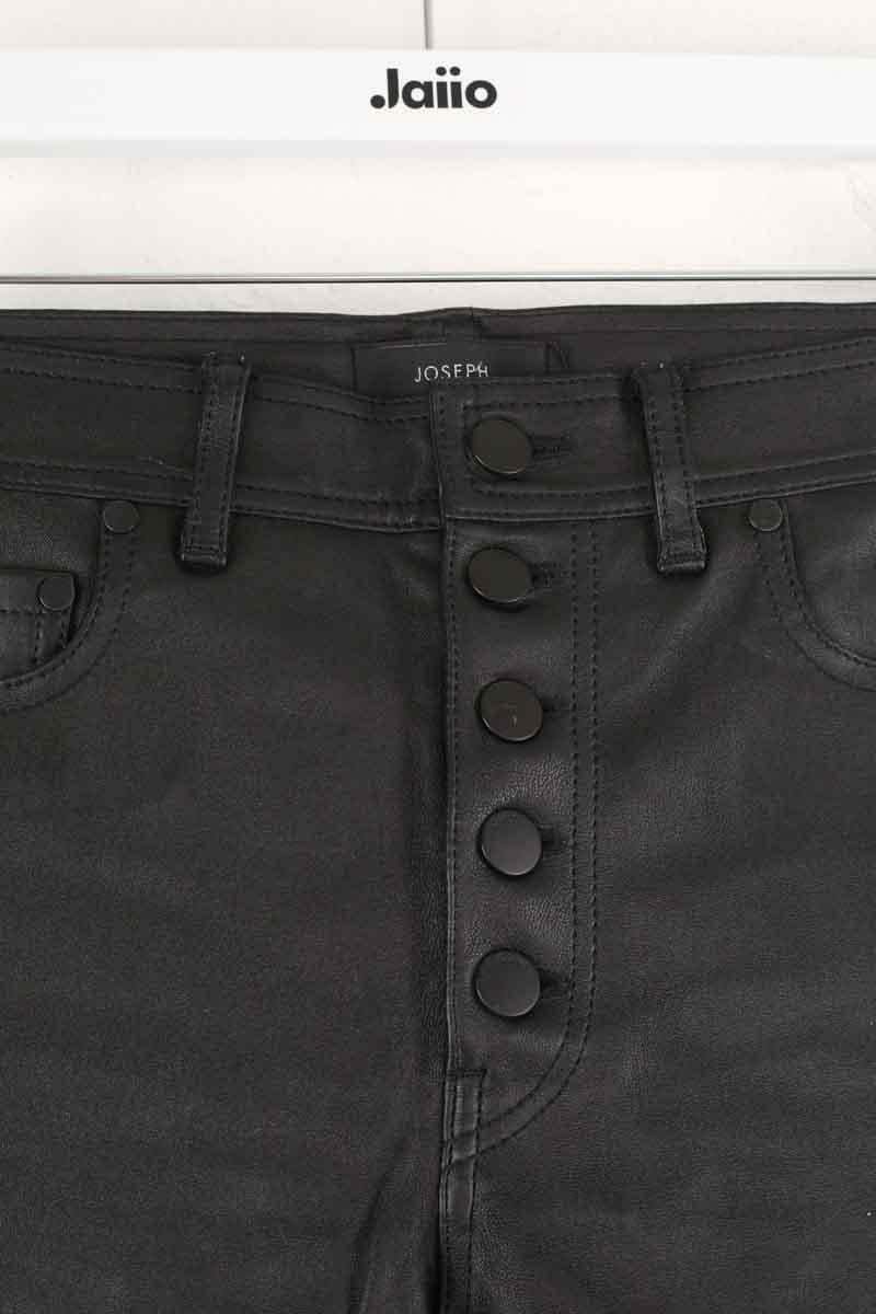 Straight leather pants JOSEPH - Seconde Main Black