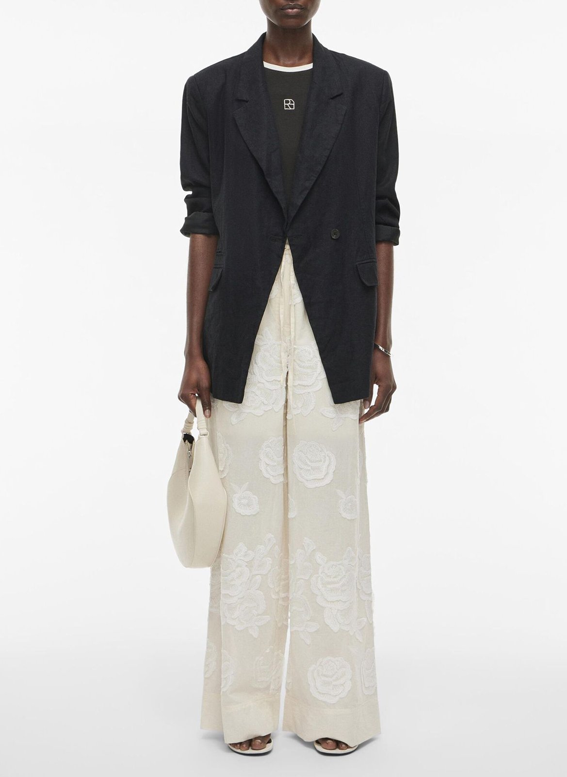 Blazer aus Leinen-Mix ROUGE EDIT Grau