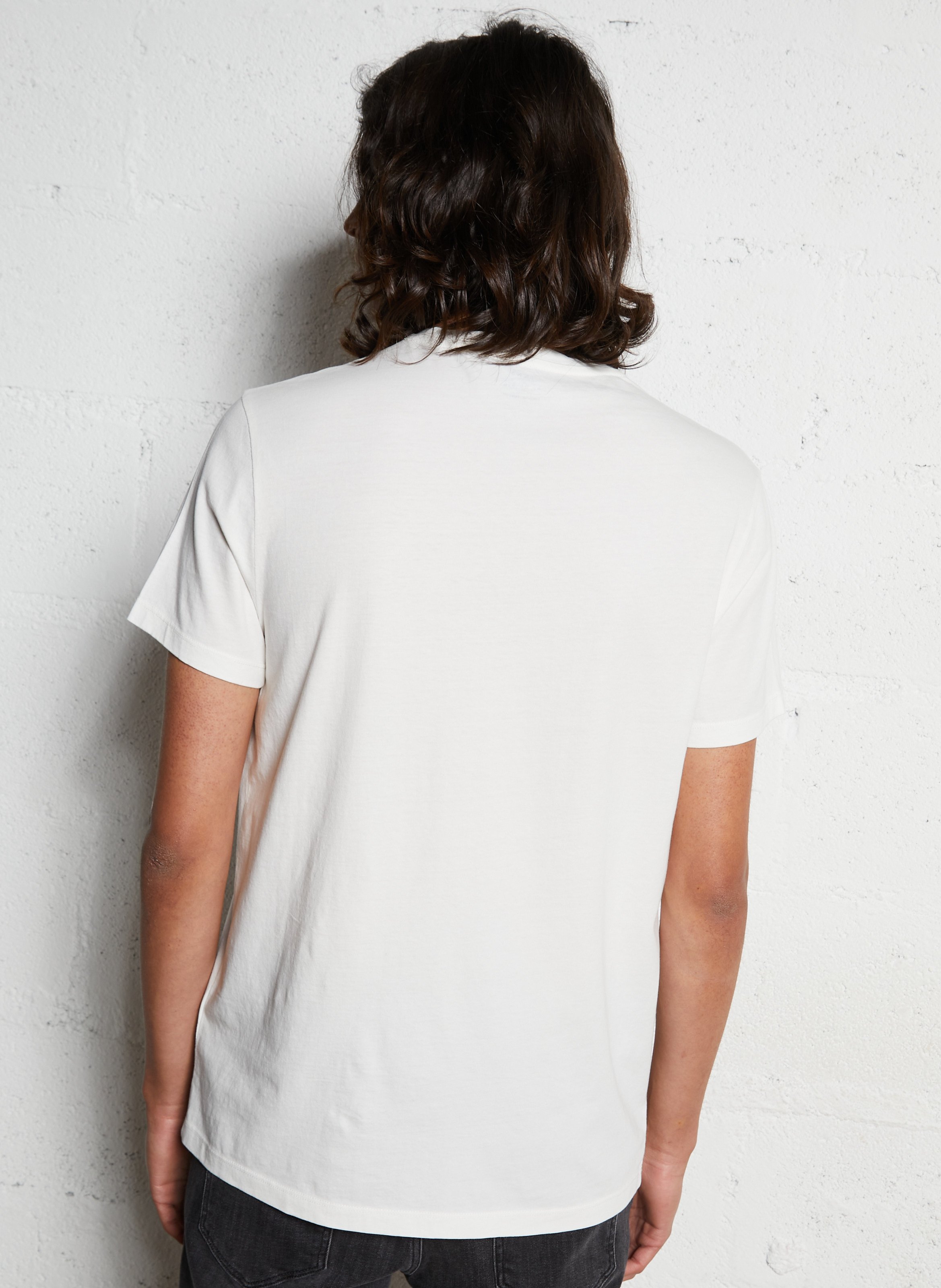 Straight-cut printed cotton T-shirt IKKS White