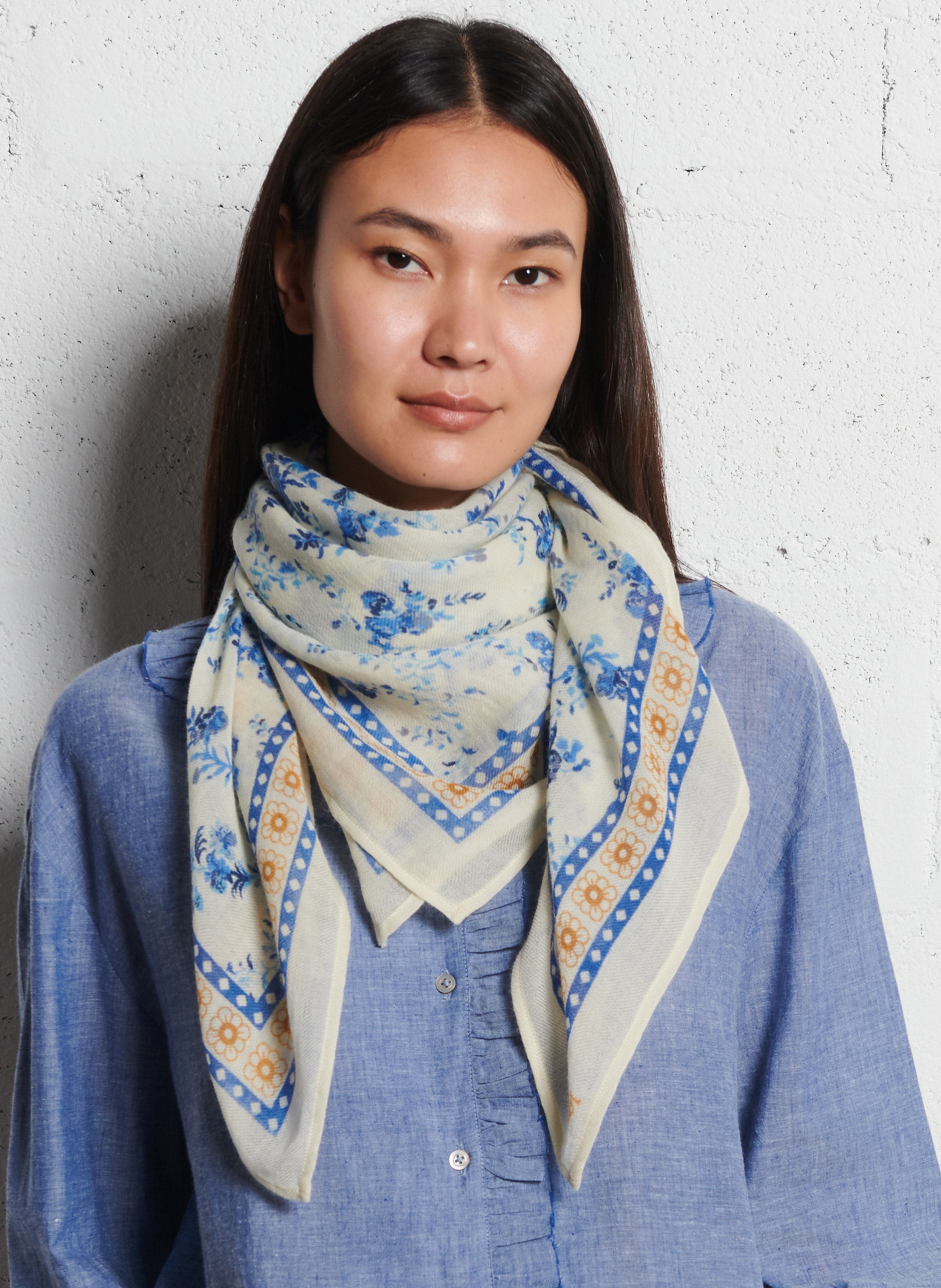 Tuch aus Wolle EMILE ET IDA Blau